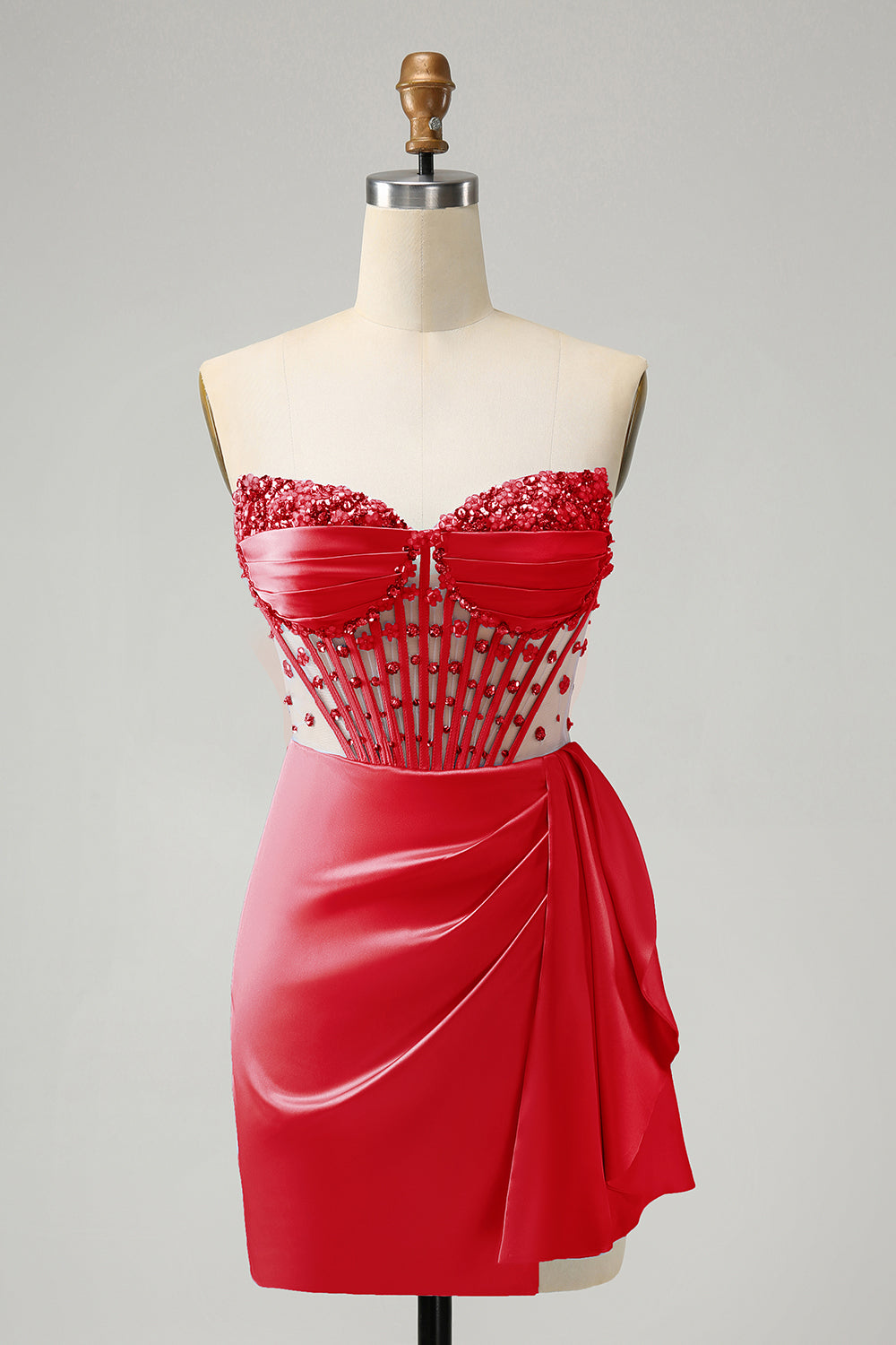SPARKLY BLUE BODYCON SWEETHEART HOMECOMING CORSET DRESS
