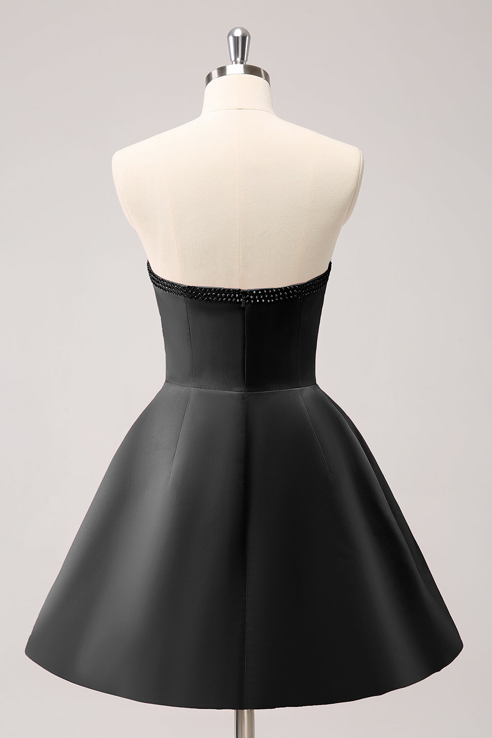 SPARKLY FUCHSIA A-LINE BEADED STRAPLESS HOMECOMING DRESS