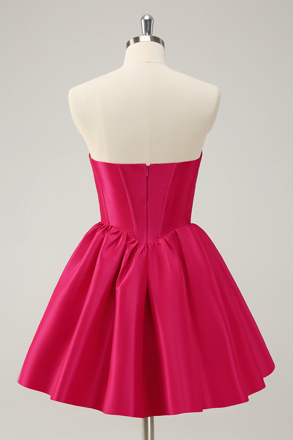FUCHSIA A-LINE SWEETHEART CORSET HOMECOMING DRESS