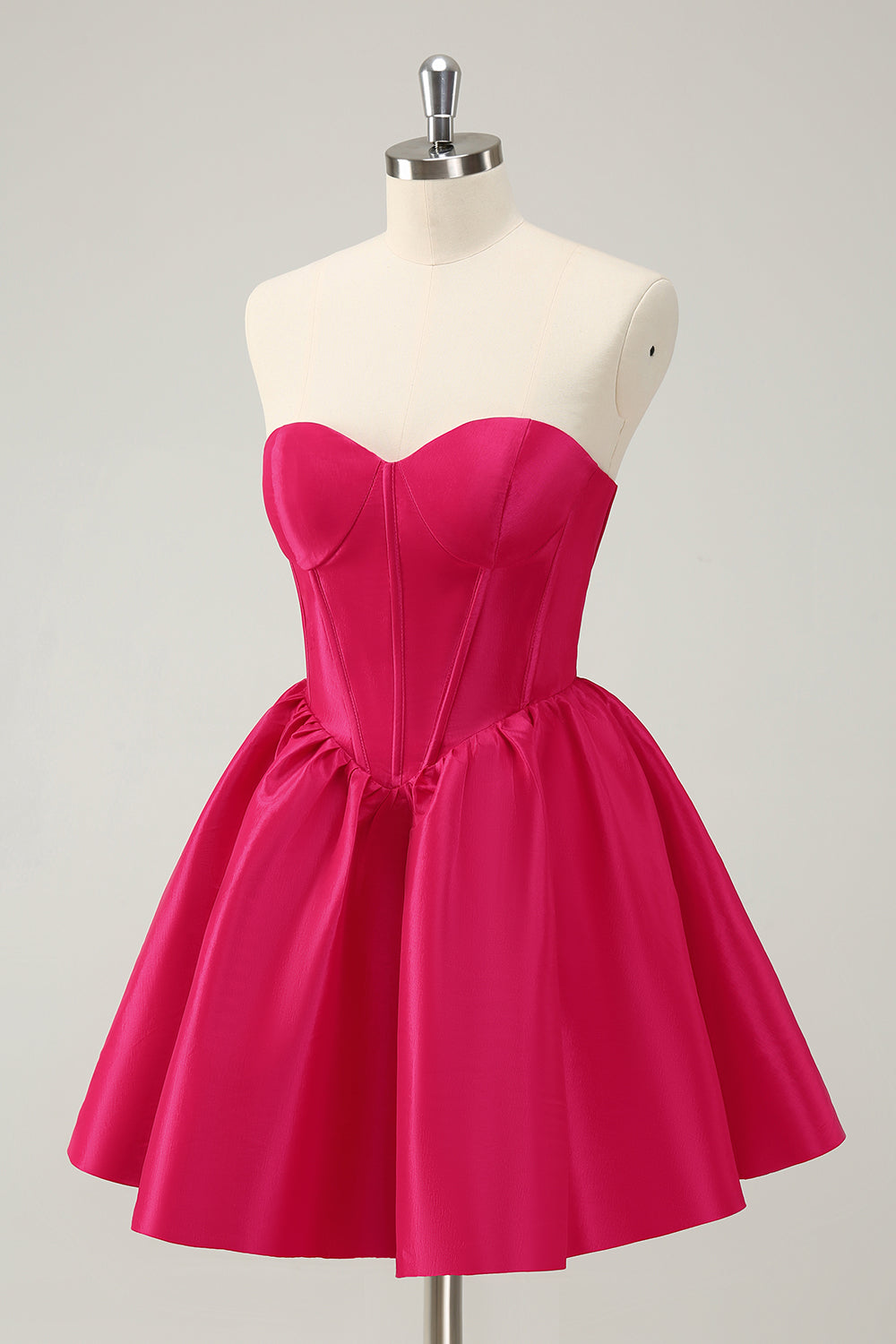 FUCHSIA A-LINE SWEETHEART CORSET HOMECOMING DRESS
