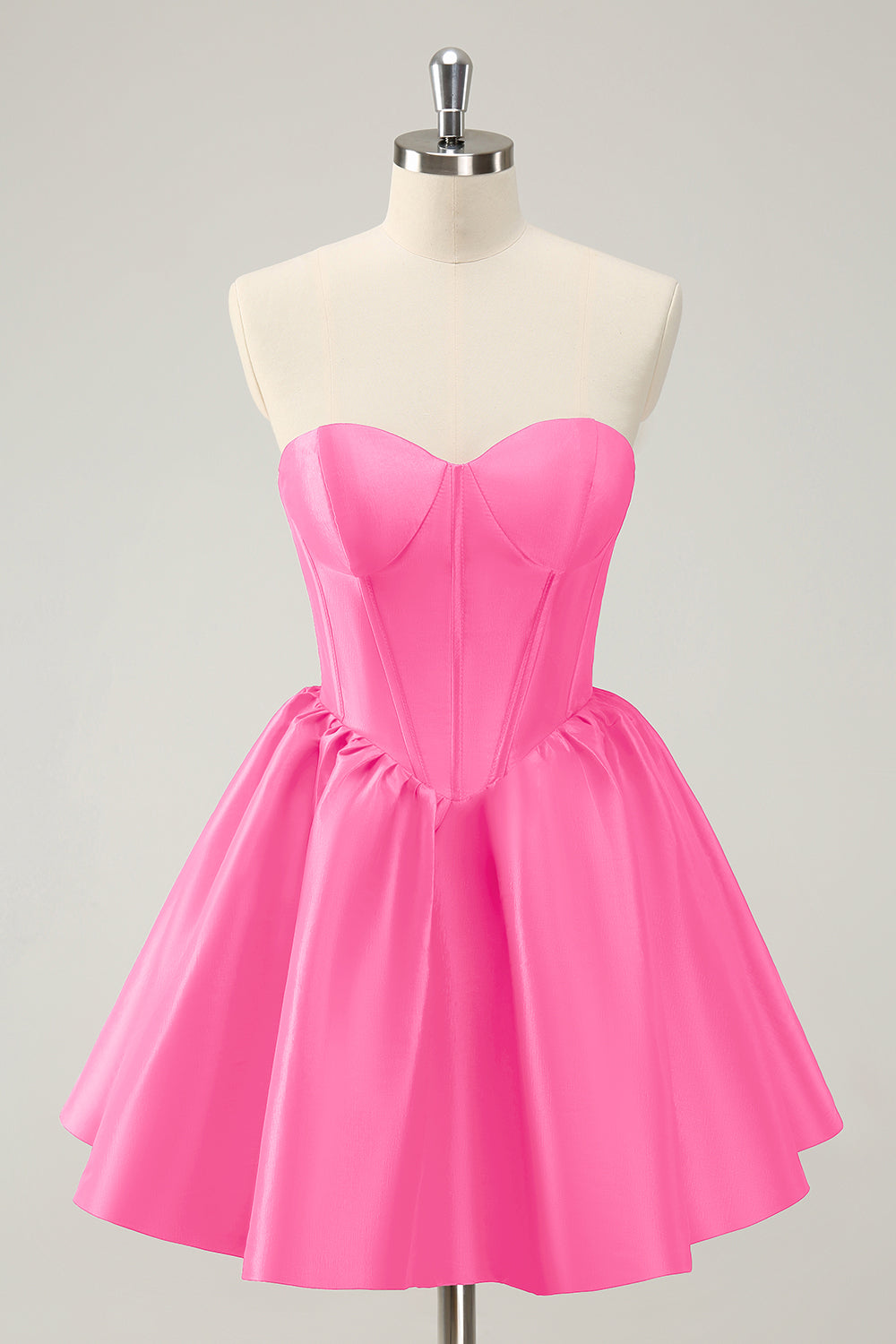 FUCHSIA A-LINE SWEETHEART CORSET HOMECOMING DRESS