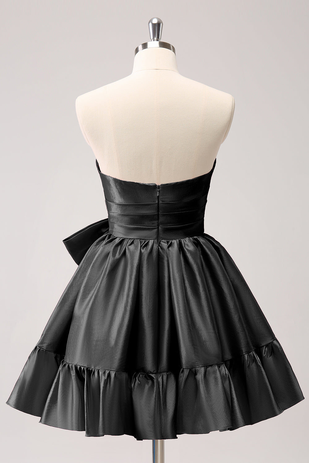 FUCHSIA A-LINE STRAPLESS RUFFLE SHORT HOMECOMING DRESS
