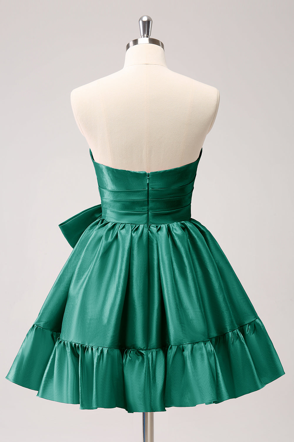 A-LINE FUCHSIA STRAPLESS RUFFLE HOME DRESS