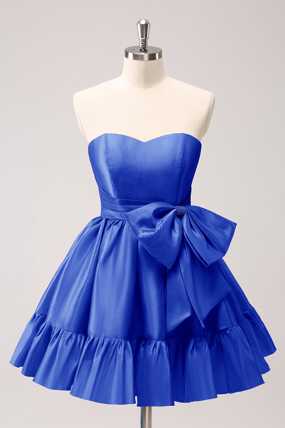 A-LINE FUCHSIA STRAPLESS RUFFLE HOME DRESS