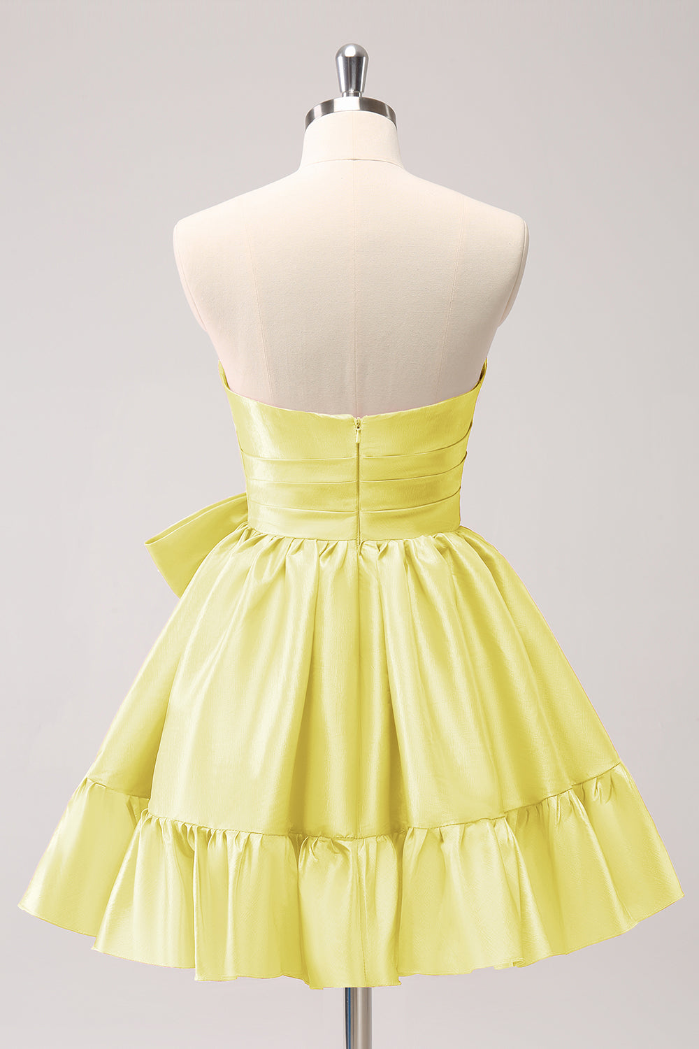 FUCHSIA A-LINE STRAPLESS RUFFLE SHORT HOMECOMING DRESS