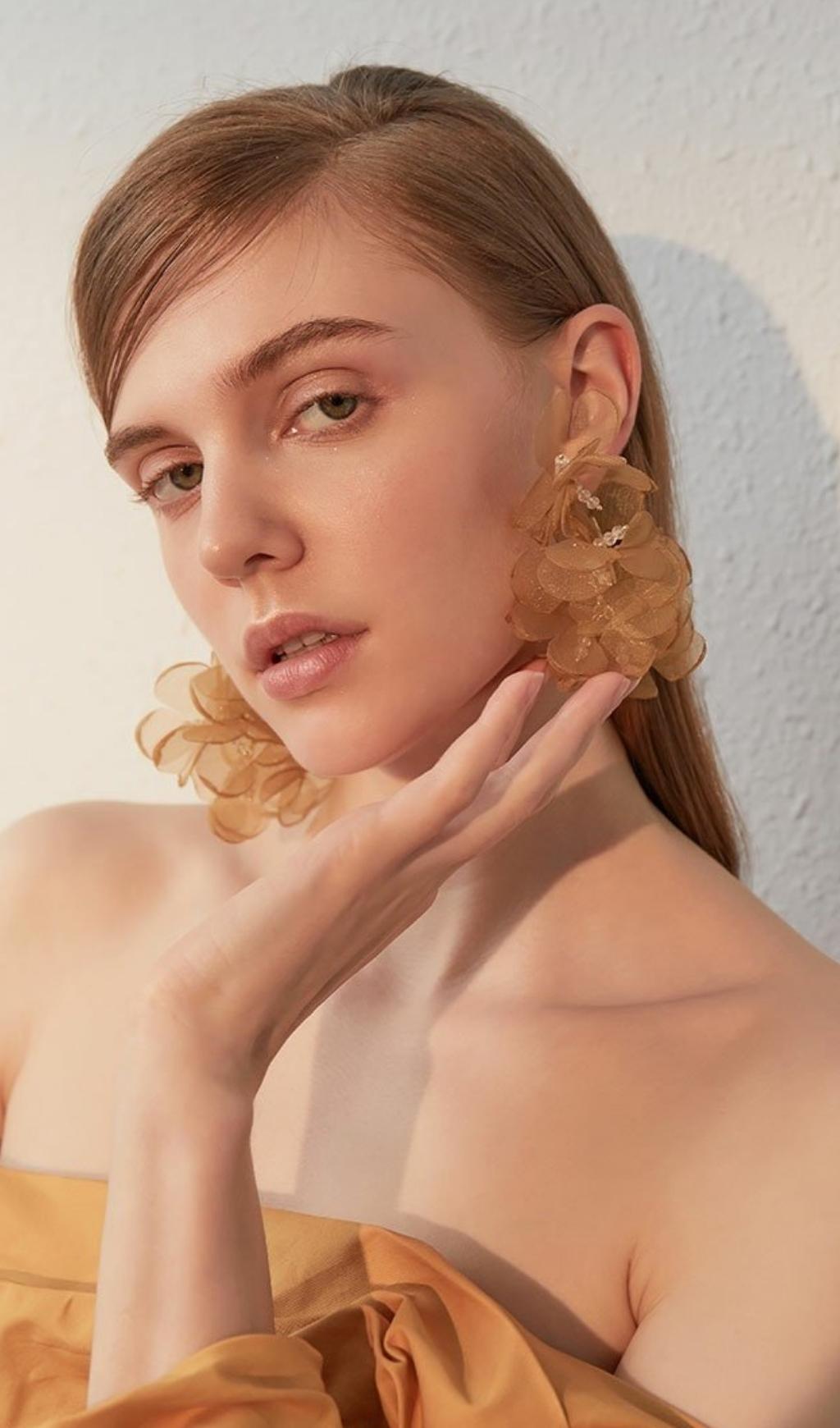 YELLOW DROP WATER EARRINGS - ARTIFICIAL JEWELRY FOR PARTY