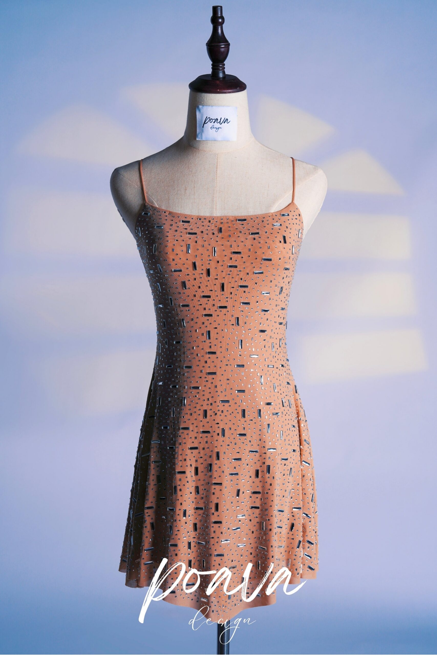 ELASTIC EMBELLISHED MINI DRESS, SKIN TONE, PARTY