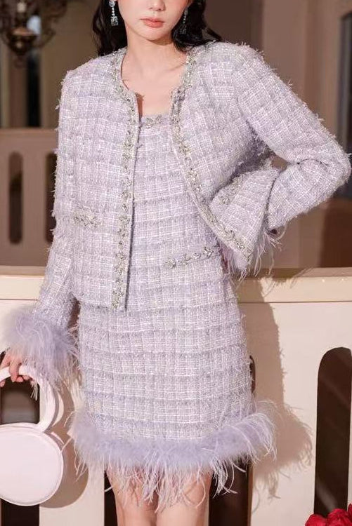 40cfe044ecd491d24663d6dfea4fb311 RHINESTONE TWEED SUIT DRESS, PARTY COCKTAIL