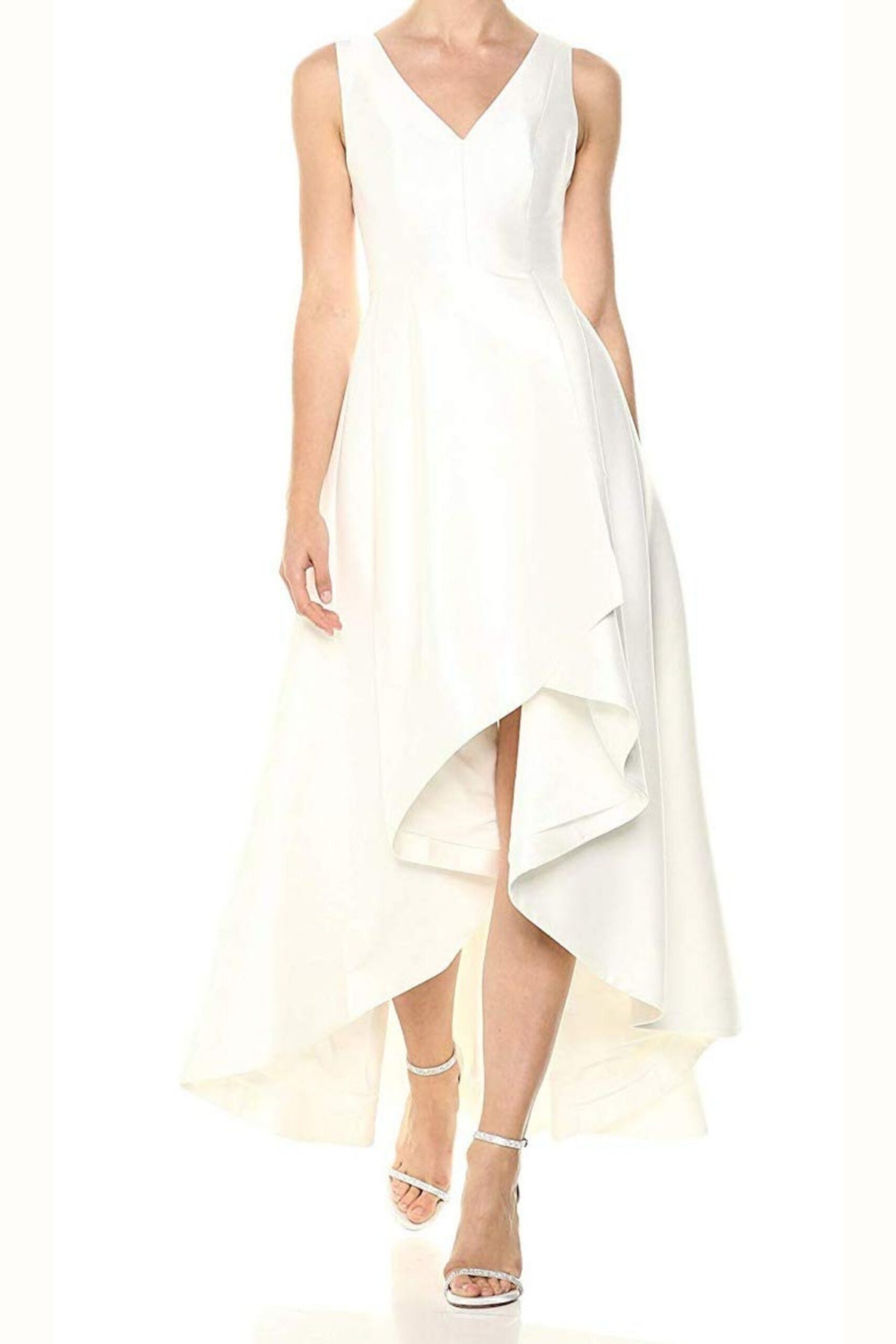 418_deb6f18d-1e8b-4768-9c21-4d705173d6d4 SLEEVELESS V-NECK MIDI DRESS, BEIGE CASUAL