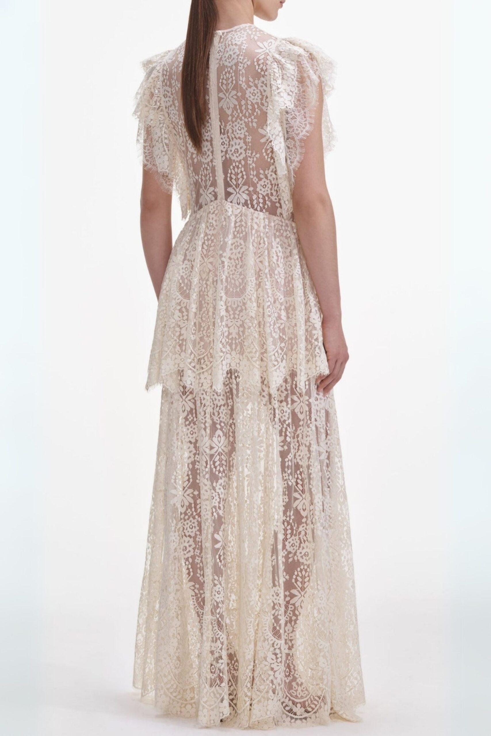 LACE TIERED MAXI DRESS FOR WEDDING GUEST