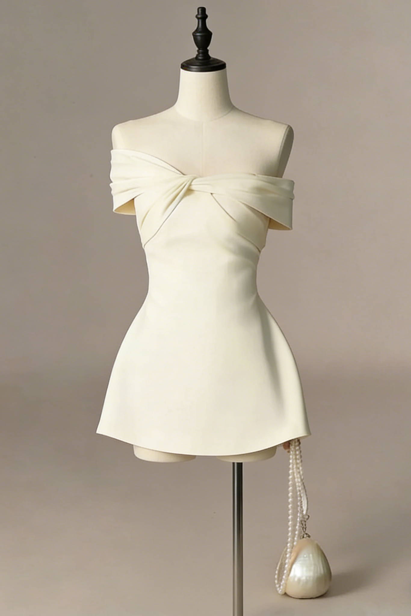 OFF-SHOULDER TWISTED FRONT MINI DRESS FOR PARTY