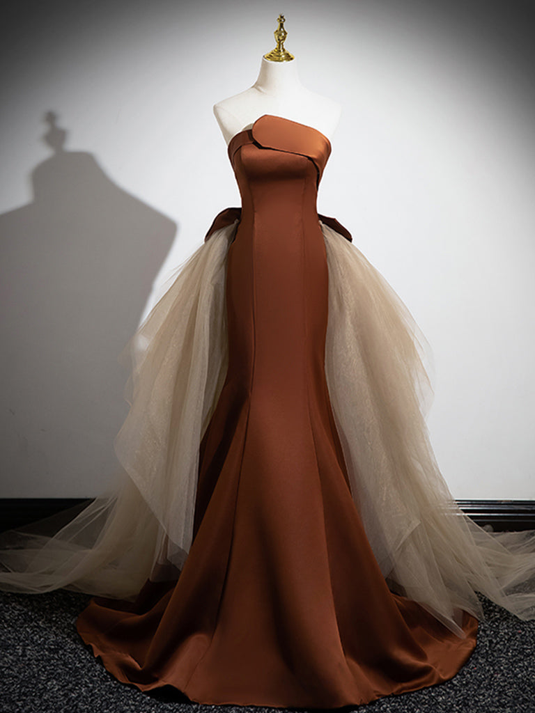 443_500fd5cd-fe0f-4f38-8228-a9567381c04e LUXE BROWN MERMAID SATIN TULLE PROM GOWN