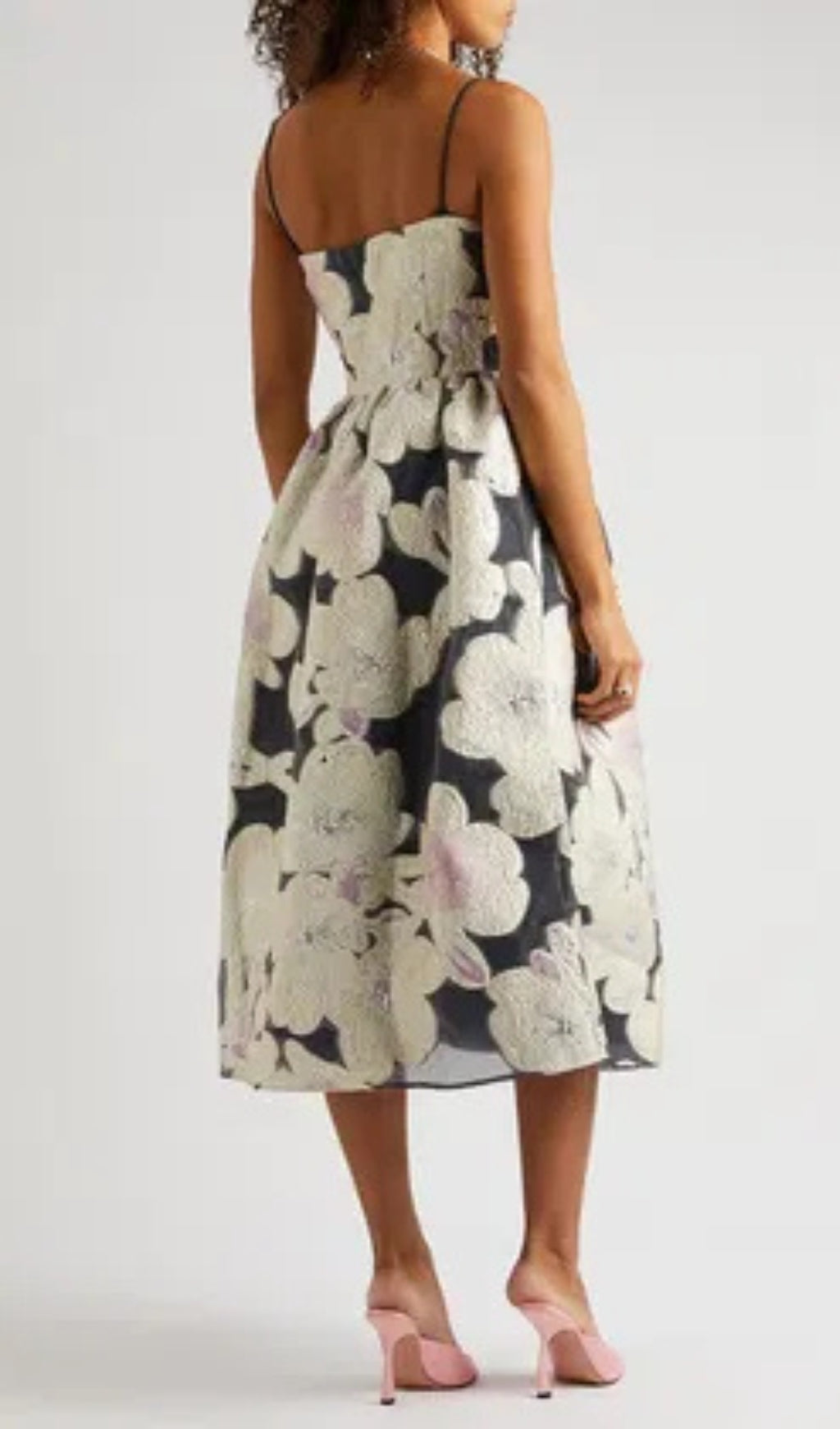 ANNY FLORAL MIDI DRESS, JACQUARD A-LINE FOR PARTY