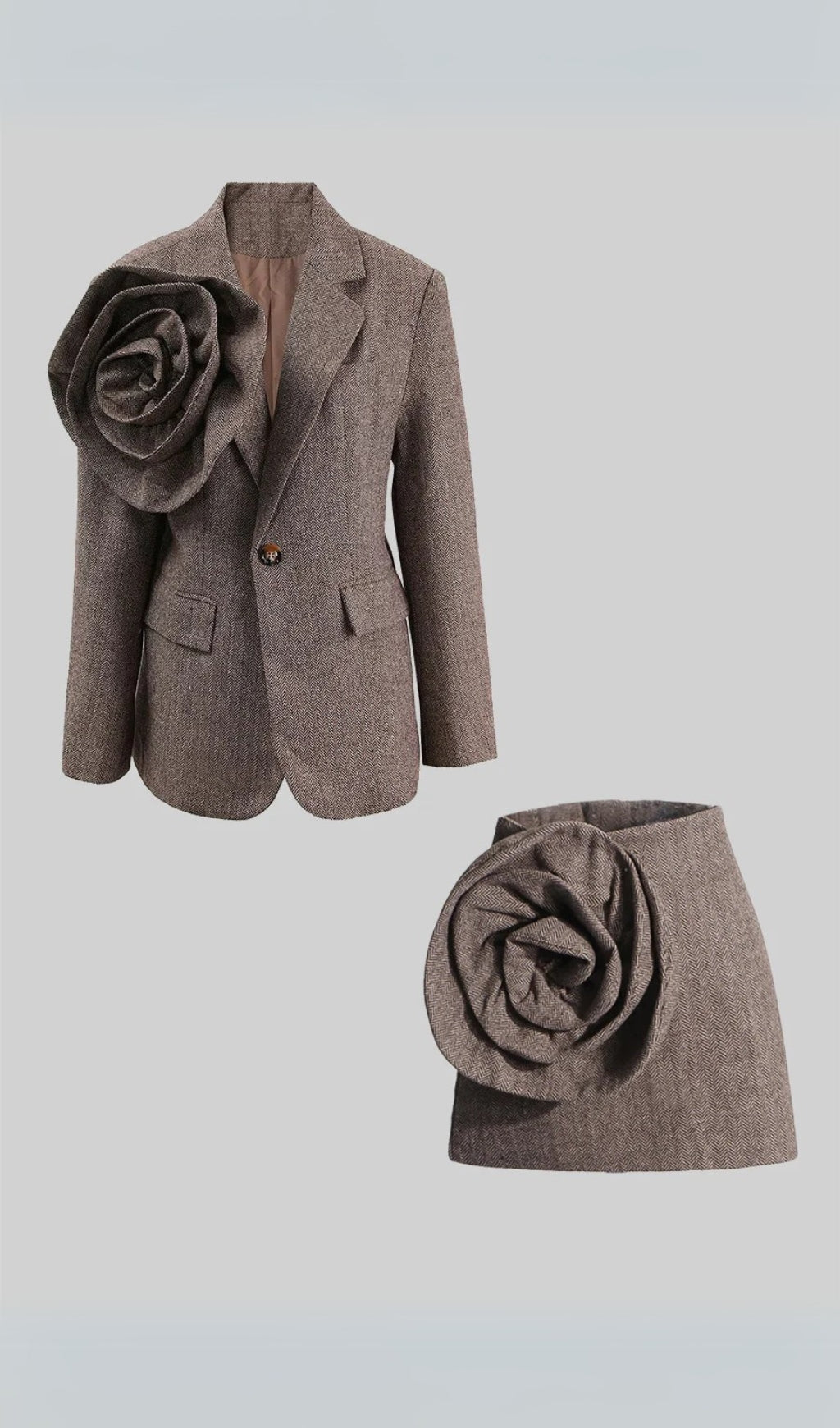 HERRINGBONE TWO-PIECE FLOWER SET FOR WEDDING