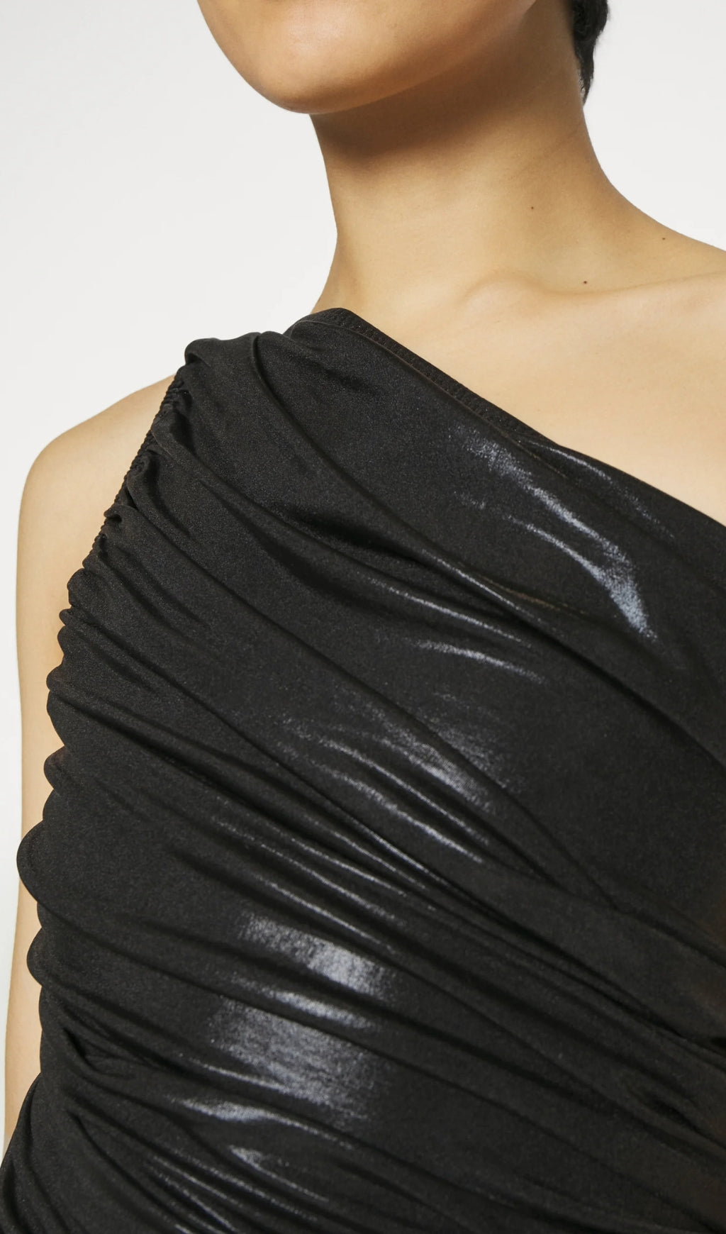 OFF-SHOULDER PLEATED MIDI DRESS FOR WEDDING