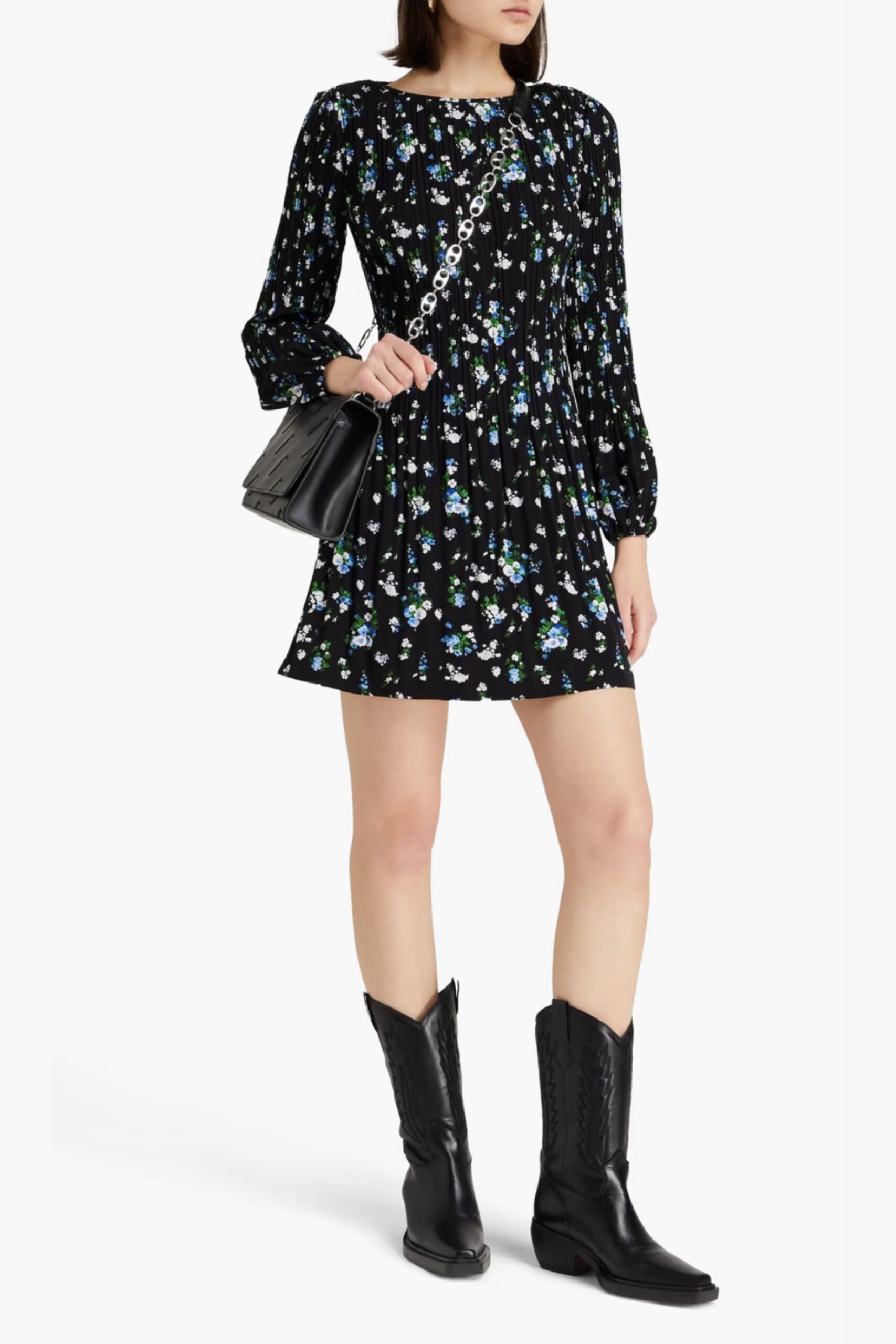 FLORAL PLISSÉ CREPE MINI DRESS, VINTAGE DAY