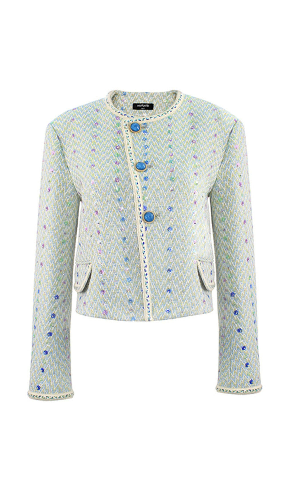HEAVY SEQUIN EMBROIDERED FRAGRANT JACKET SKIRT SET