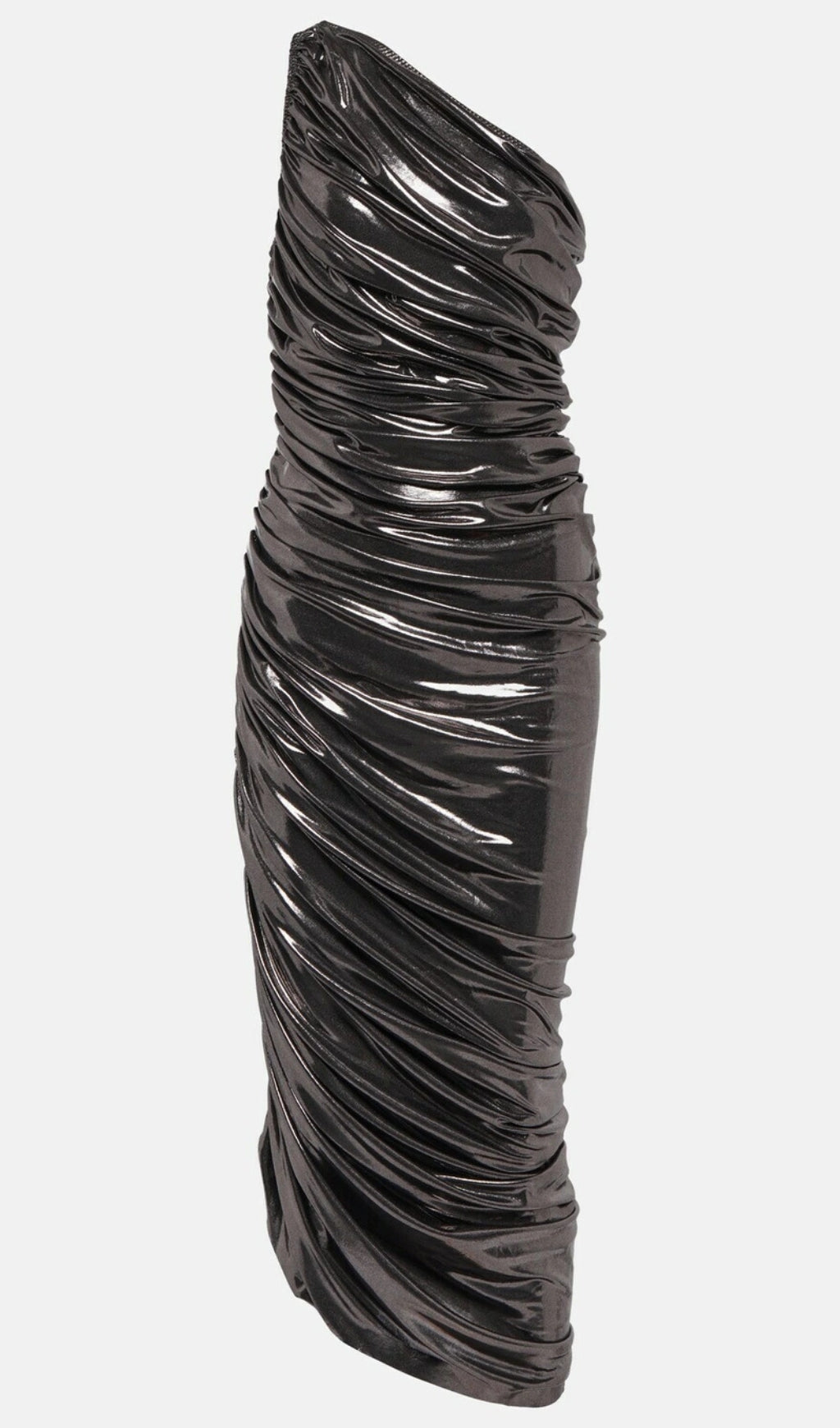 464 ONE-SHOULDER LAMÉ MIDI DRESS FOR PARTY