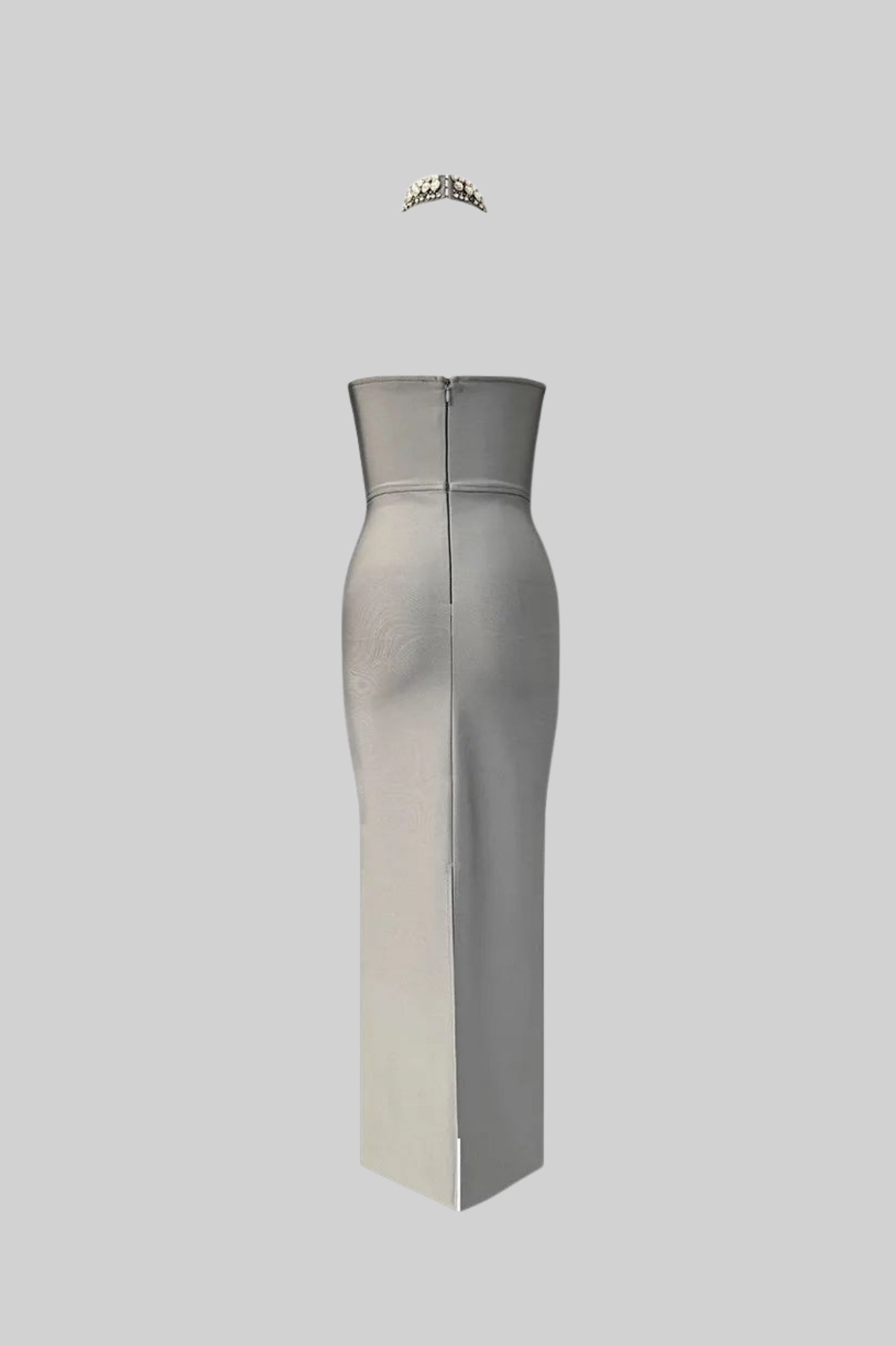 ALYSSA GRAY CRYSTAL STRAPLESS GOWN WITH CHOKER