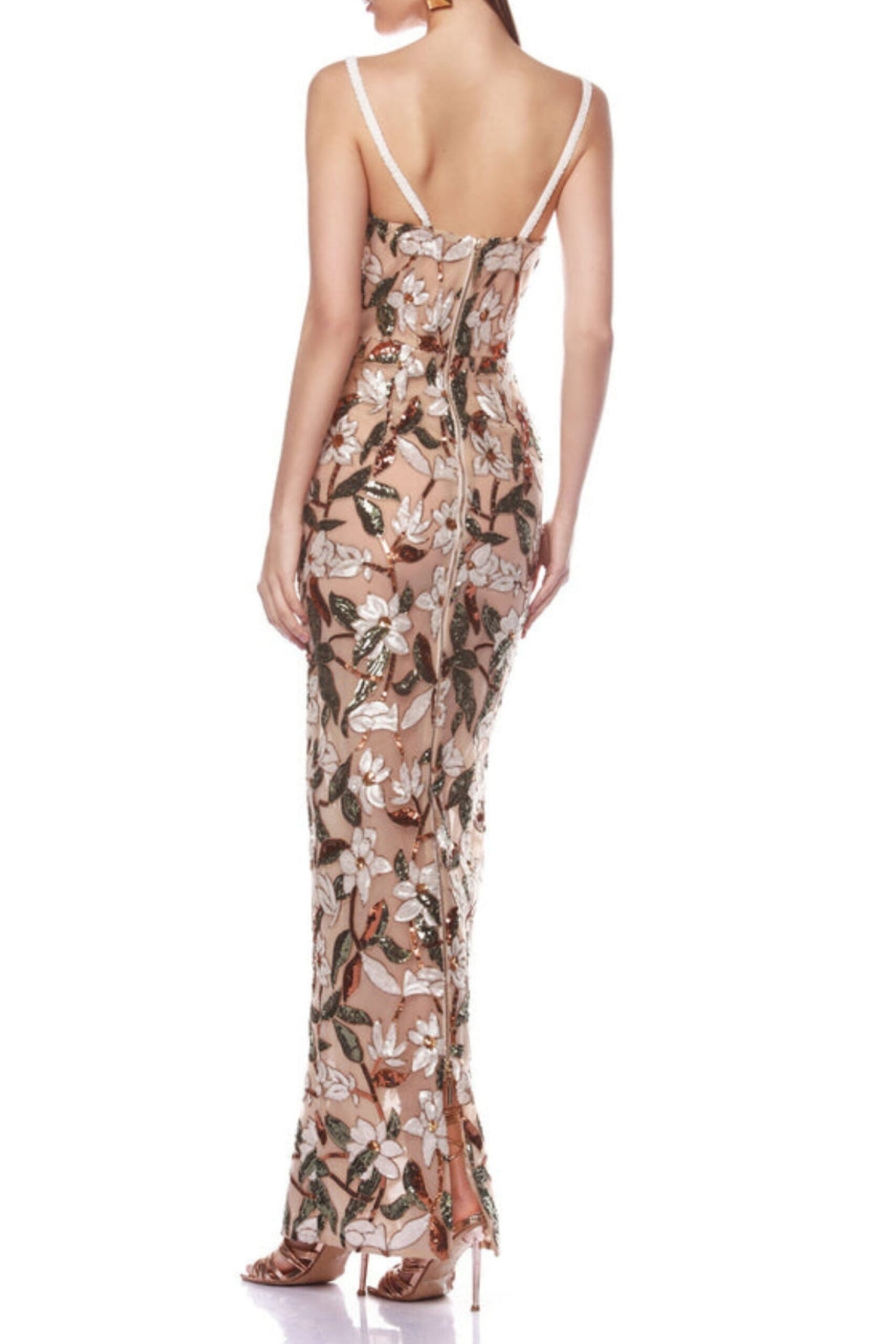 CARSEN EMBROIDERED STRAPPY MAXI DRESS FOR SUMMER