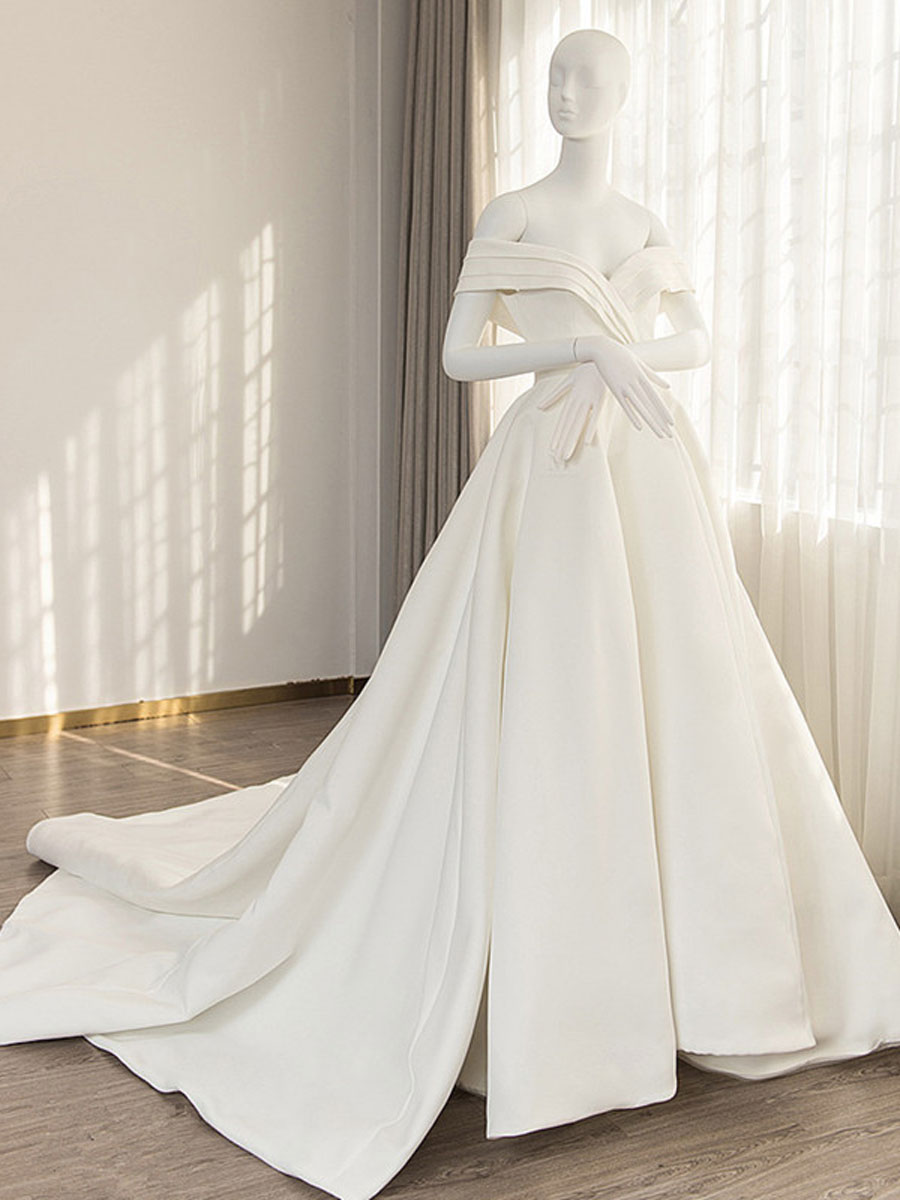 OFF SHOULDER WHITE DRESS FOR WEDDING GUEST