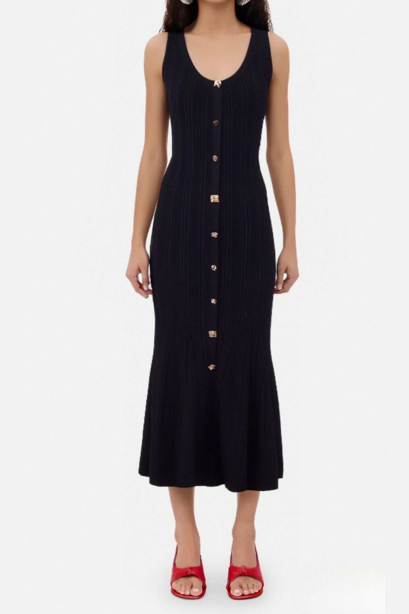 482_6eba9989-9107-4eb2-9c32-be3e137eaa26 BUTTON RIBBED KNIT MIDI DRESS BLACK