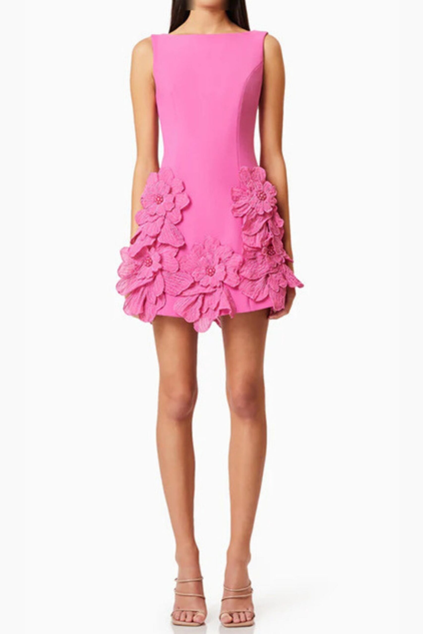 484_293513fc-2231-493a-a8b3-d8d596d256cb DAIVA PINK FLOWER MINI DRESS FOR PARTY