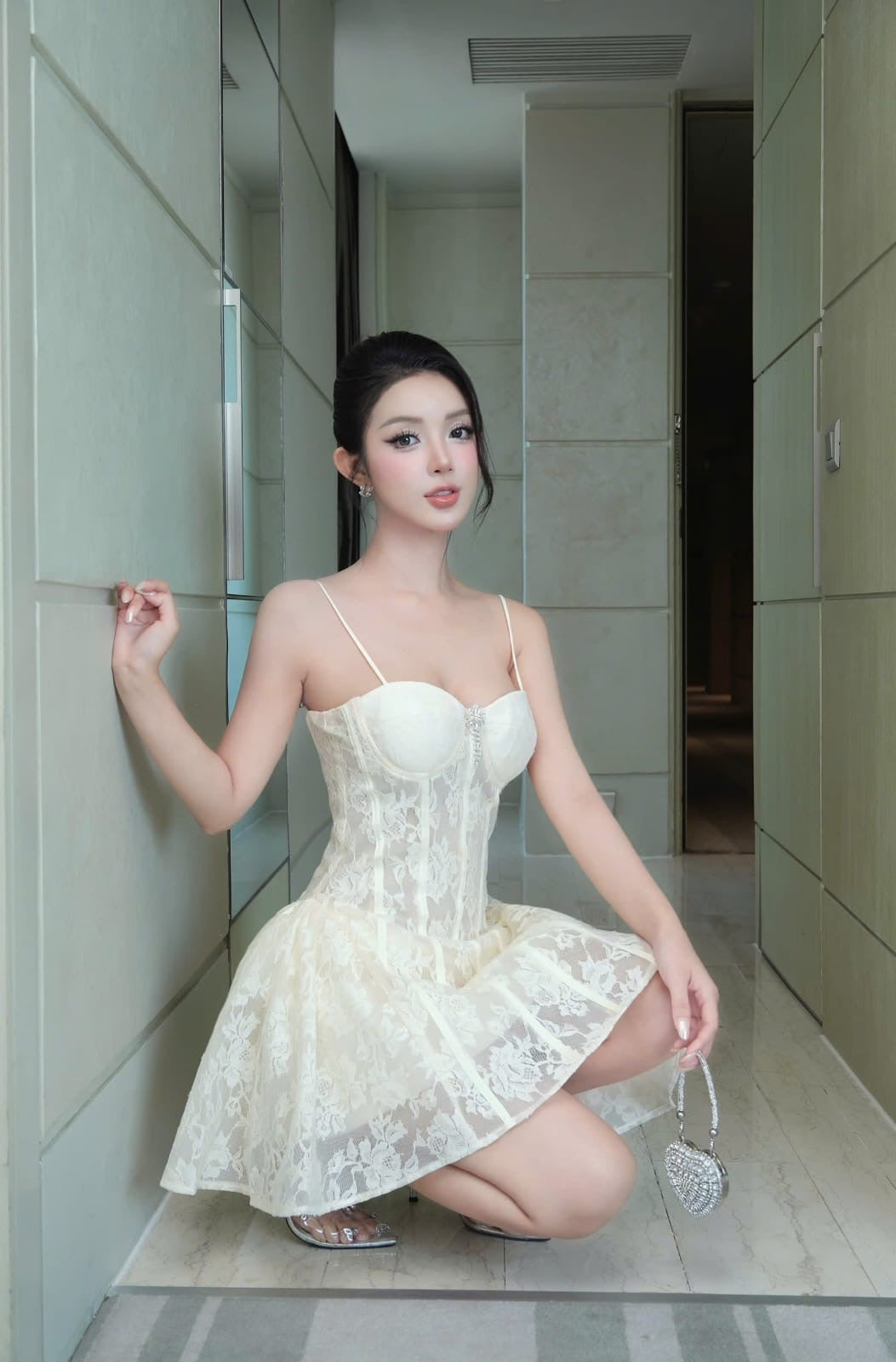 CAMILLA LACE CORSET MINI DRESS FOR PARTY