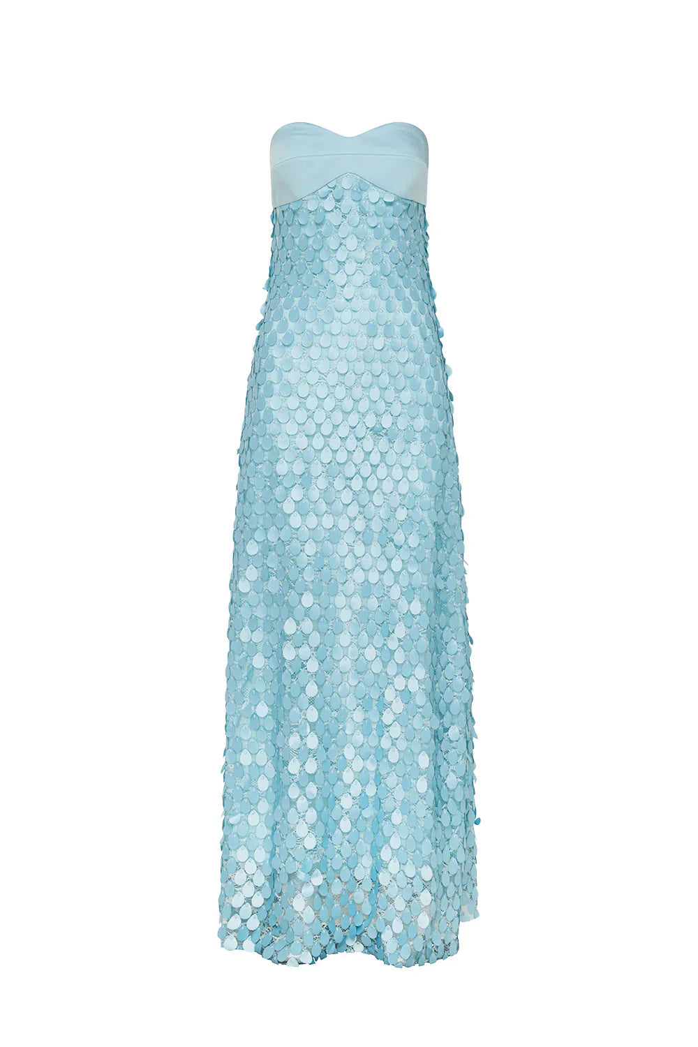 IRIS LACE SEQUIN BACKLESS MAXI DRESS - BLUE