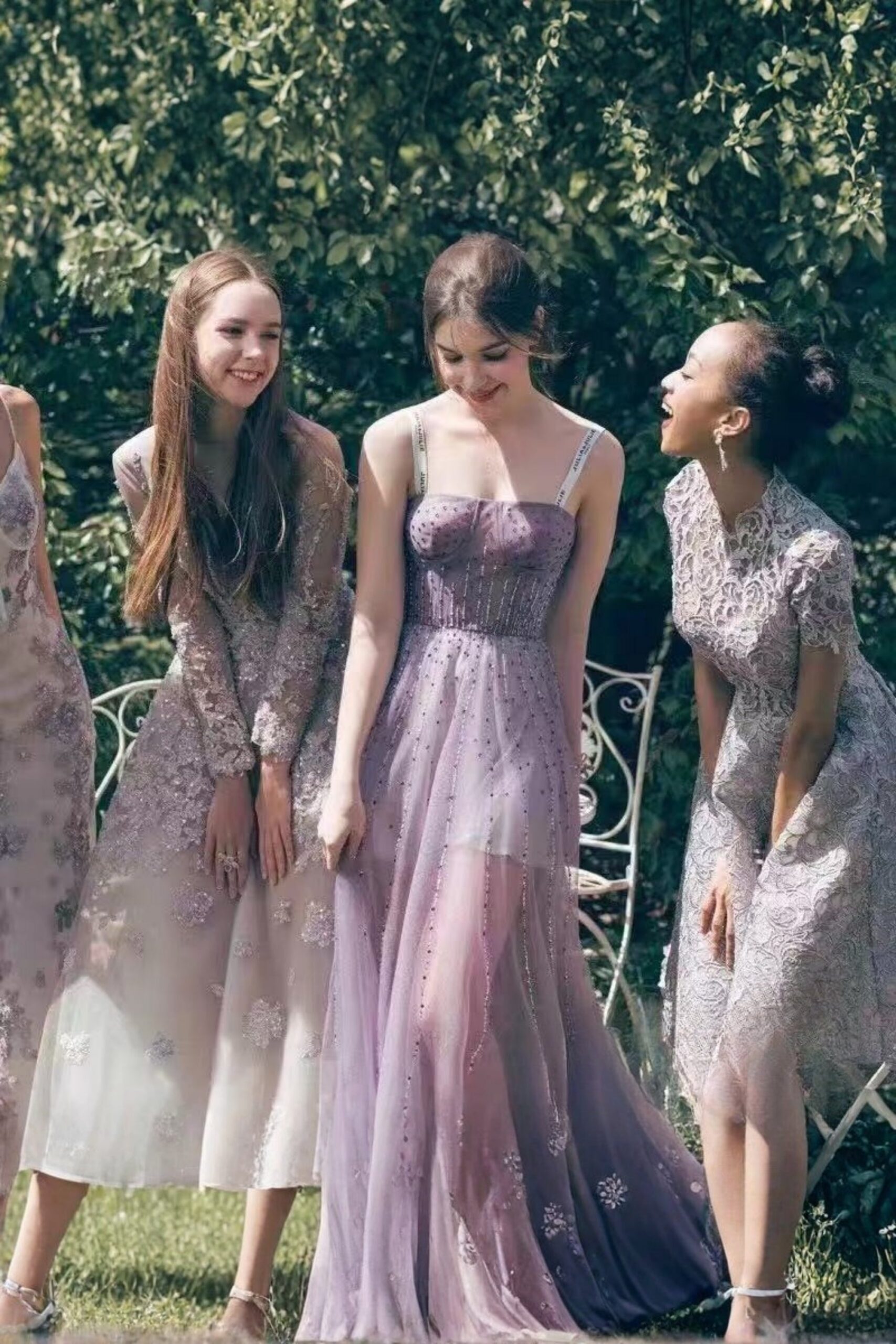 CRYSTAL EMBELLISHED TULLE CORSET MAXI DRESS FOR FORMAL