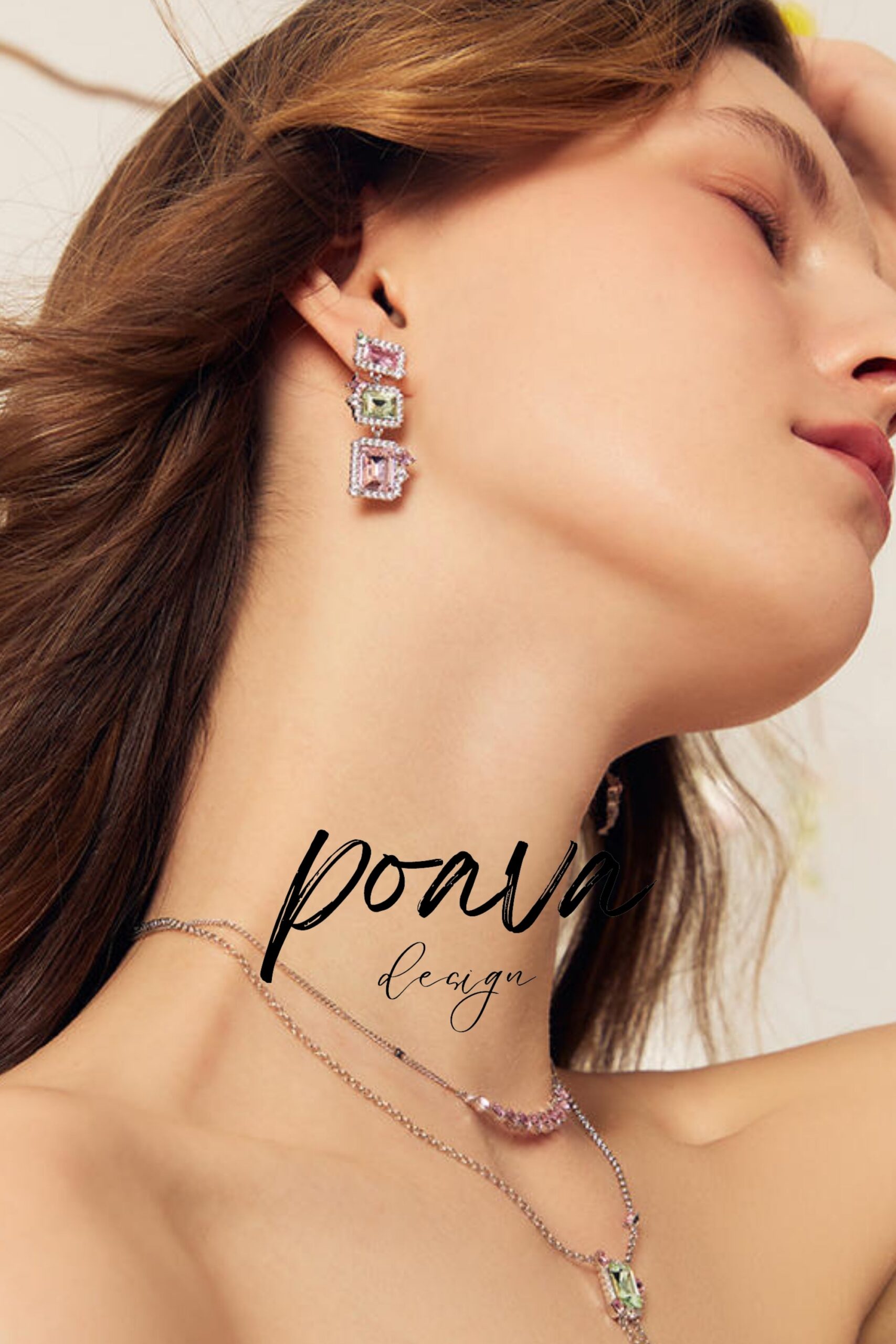 PINK CRYSTAL DROP EARRINGS FOR WEDDING PARTY