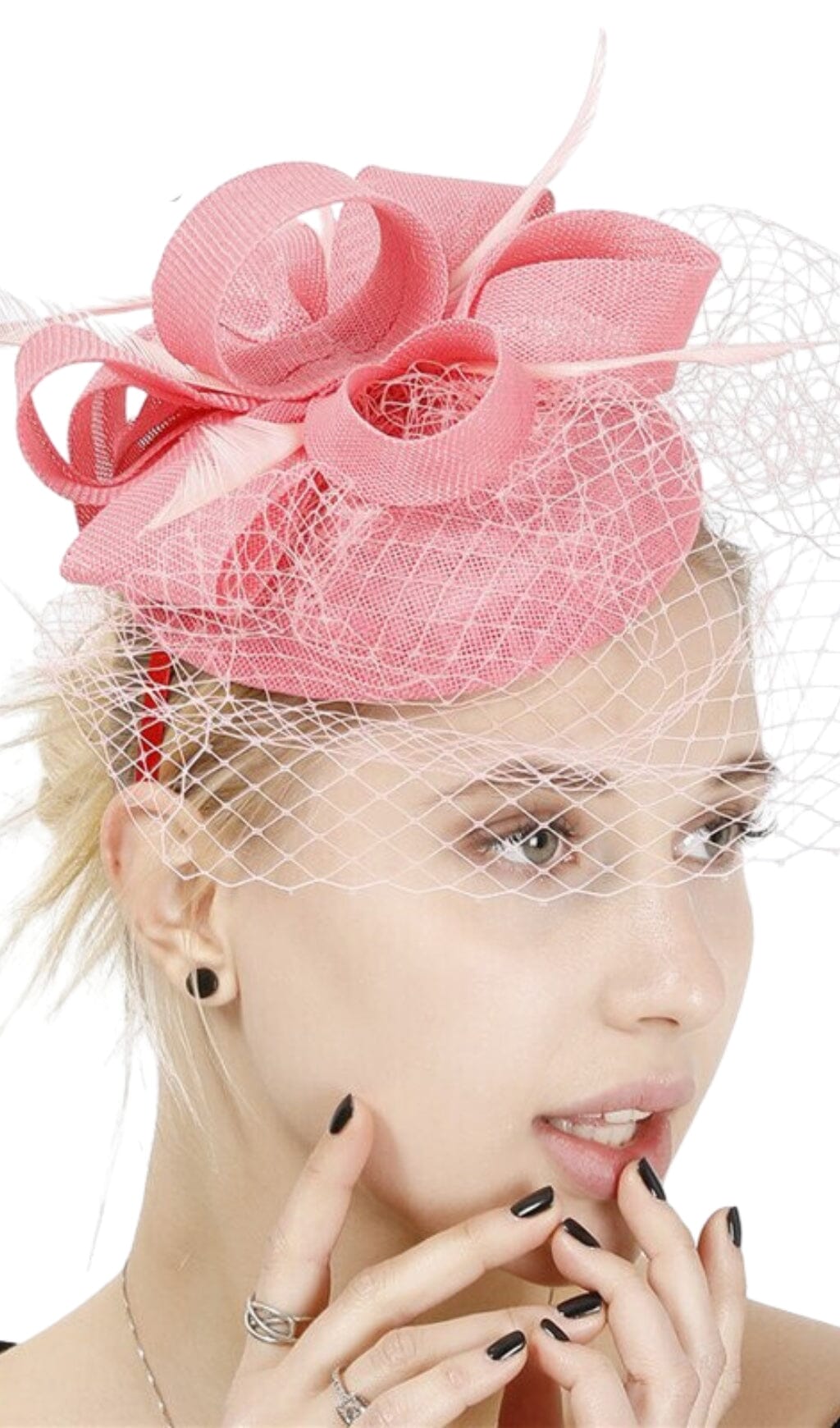 PINK FASCINATOR VEIL, WEDDING COCKTAIL PARTY
