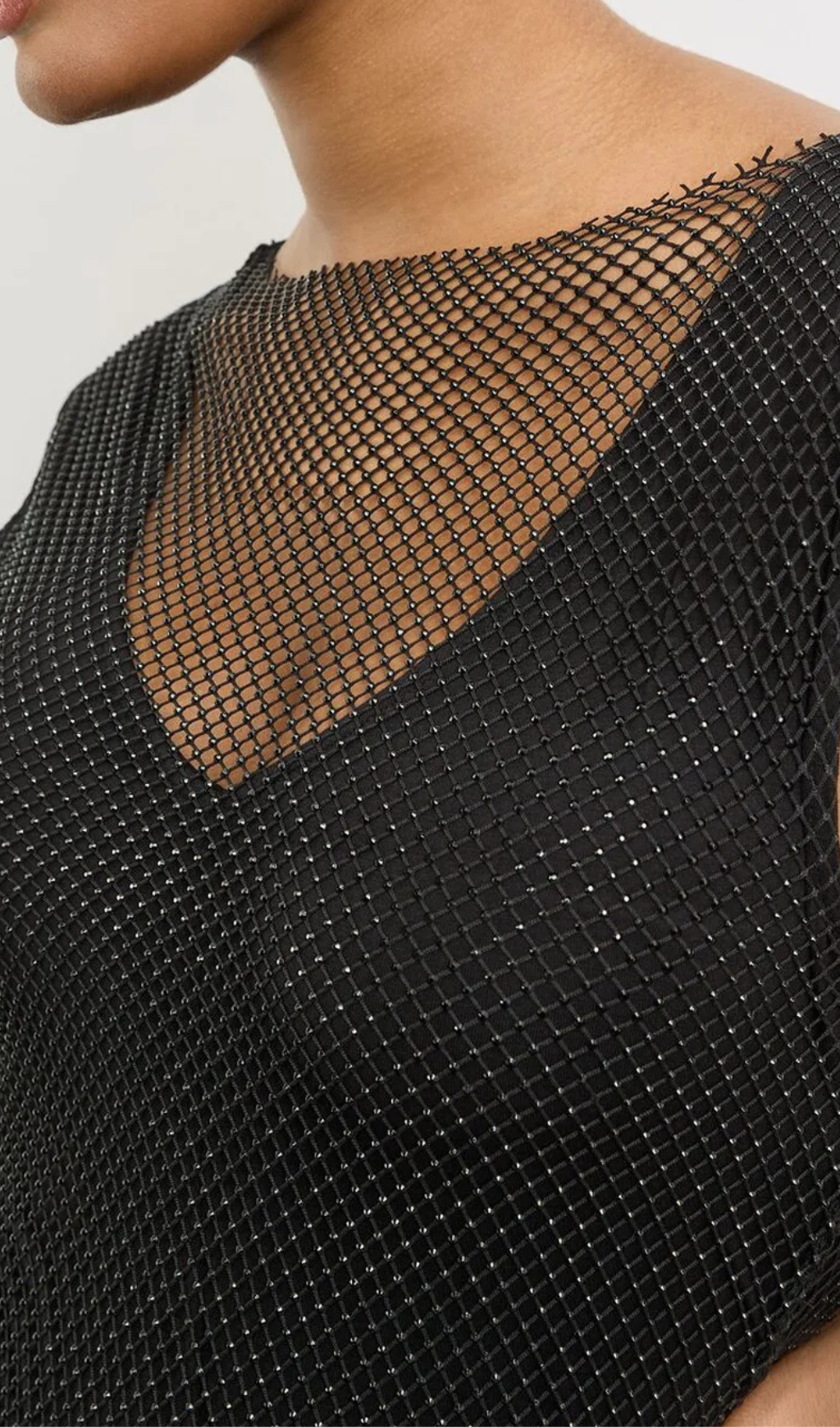 SLEEVELESS MESH SHIFT MIDI DRESS, BLACK COCKTAIL