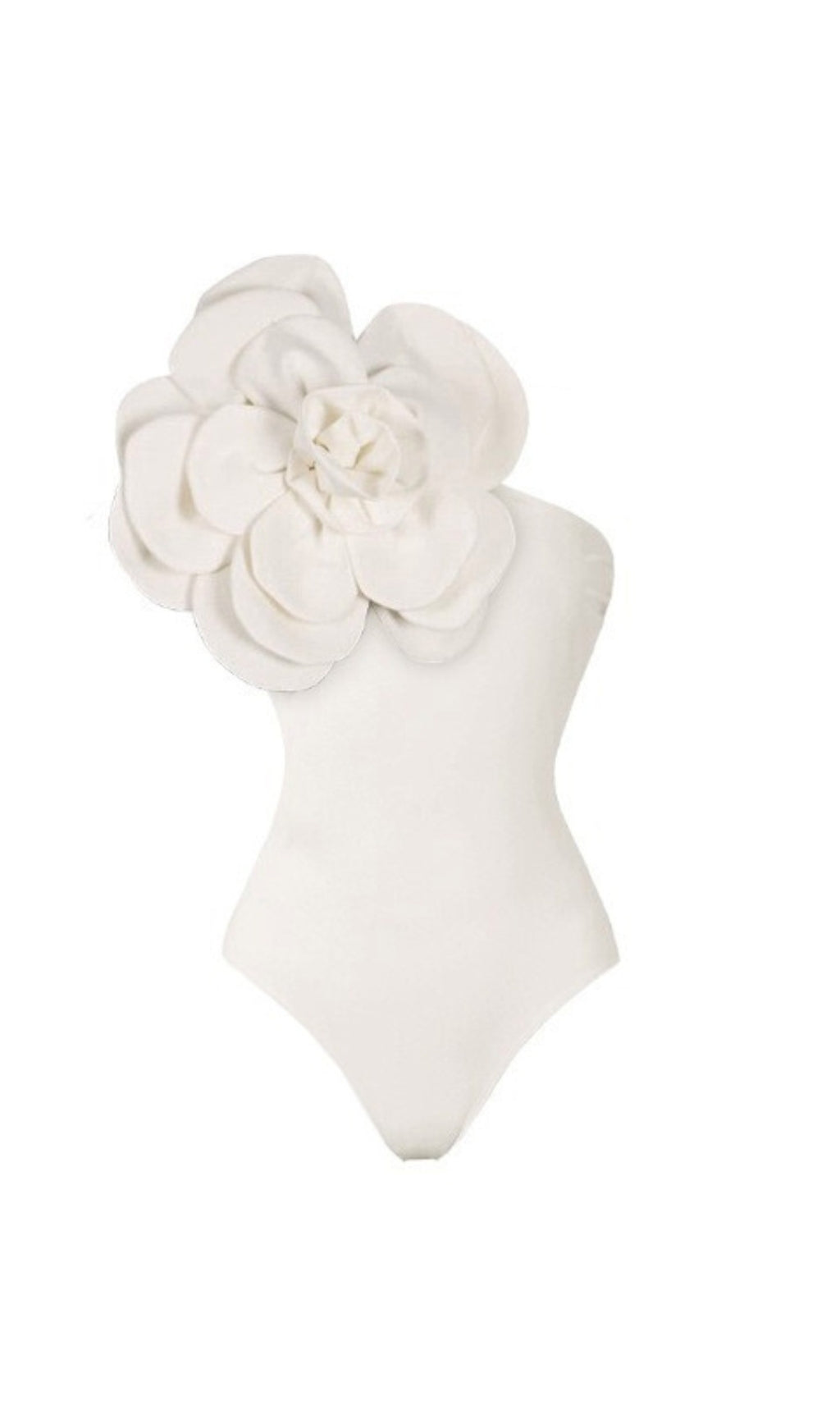 ONE SHOULDER WHITE FLOWER TOP, PARTY WEAR