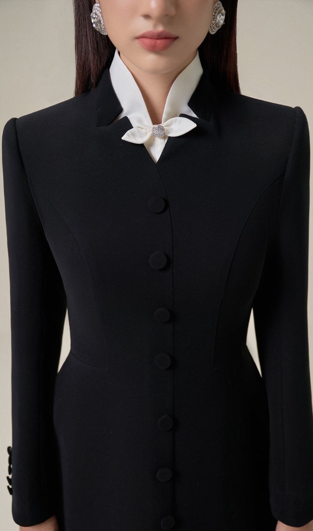 BOW TIE MINI DRESS BLACK COCKTAIL PARTY