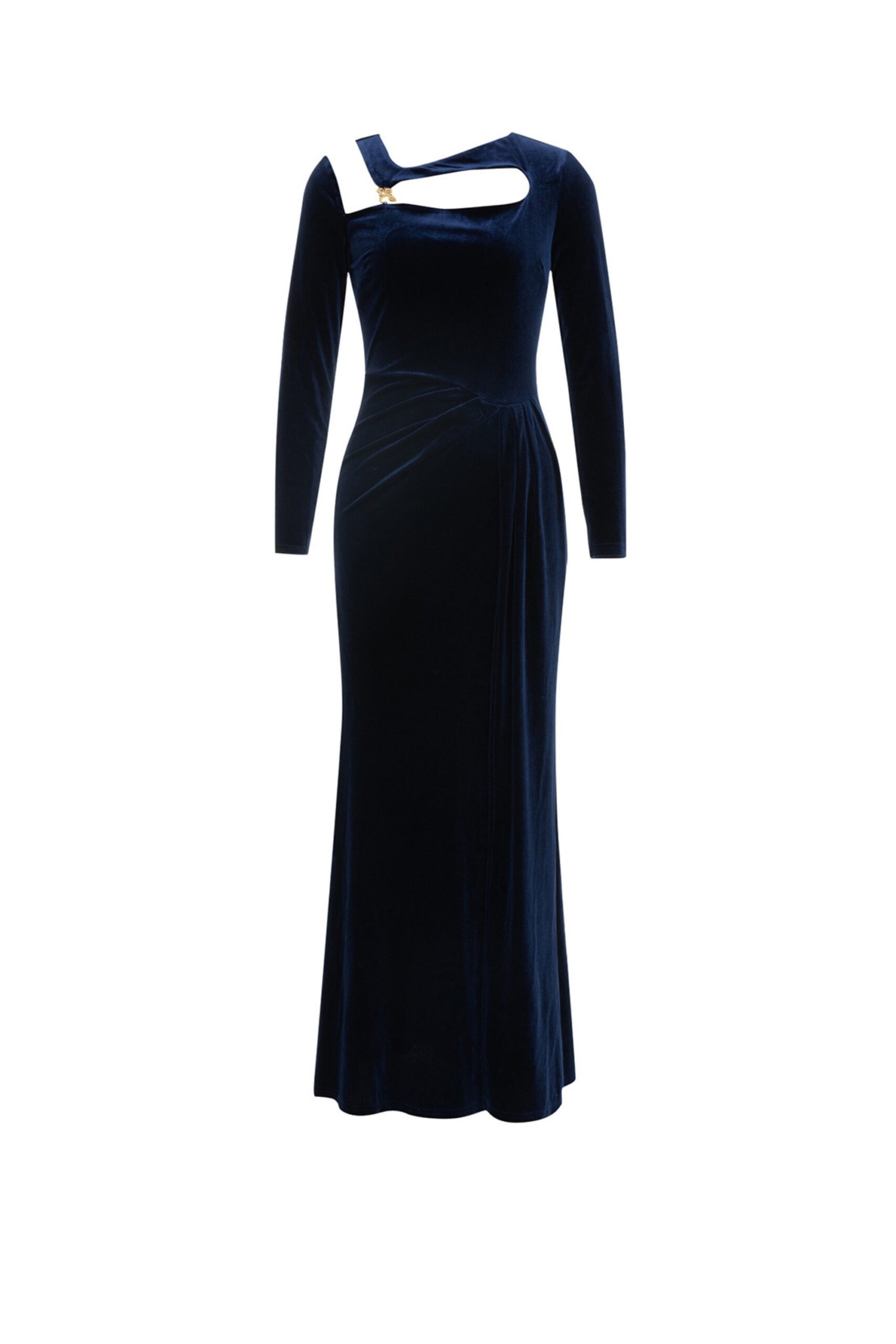 VELVET CUTOUT MAXI DRESS, NAVY, EVENING