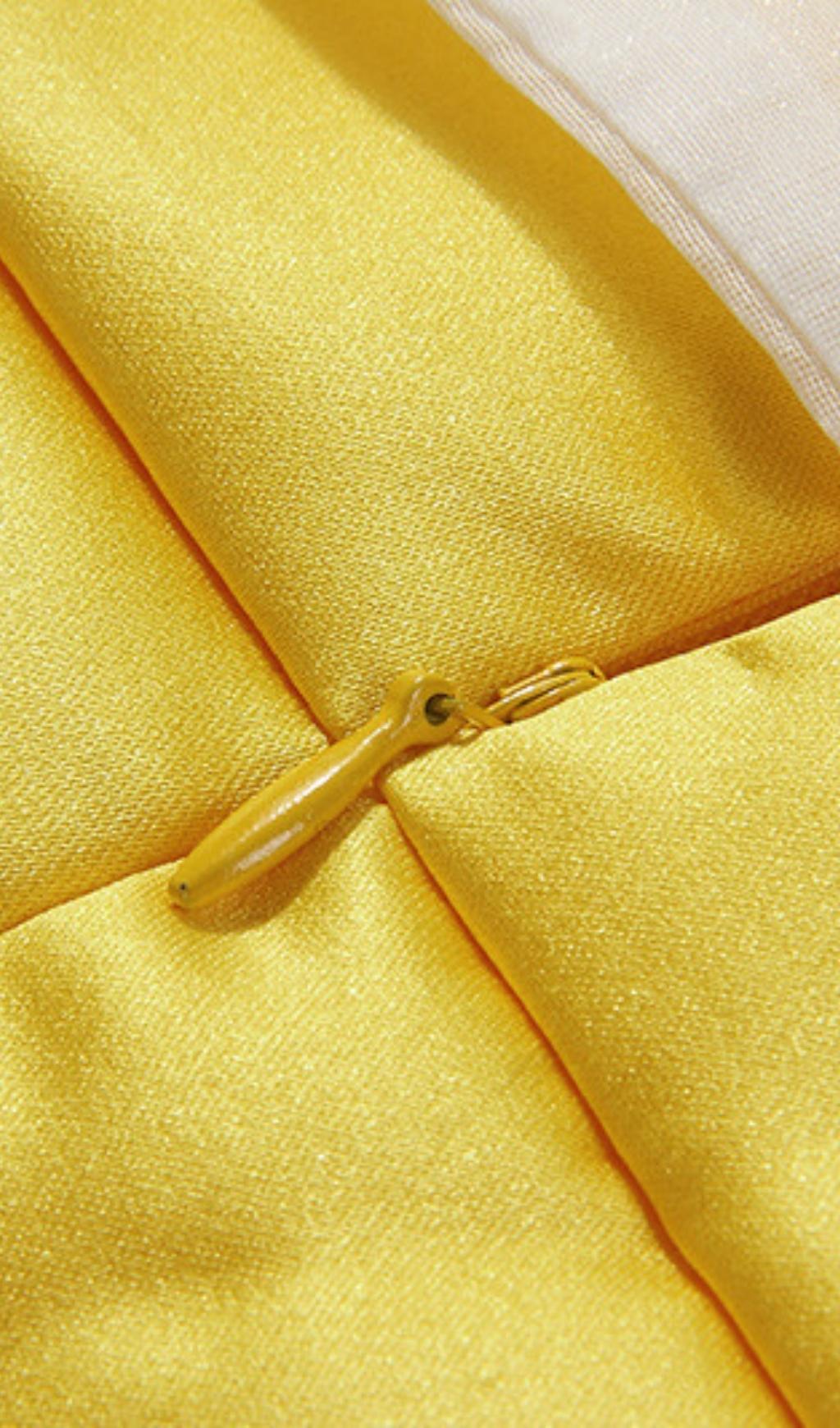 YELLOW FLOWER MIDI DRESS FOR WEDDING GUEST