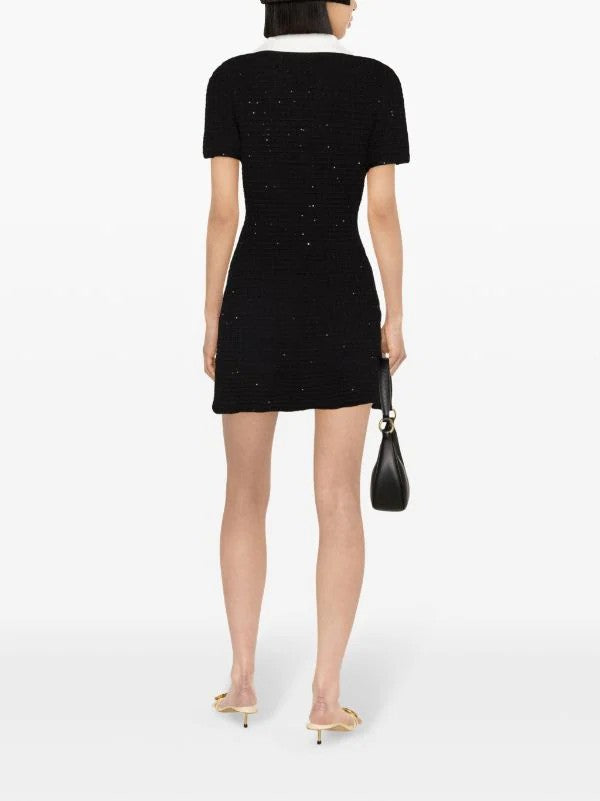 EMBELLISHED BOUCLÉ MINI DRESS FOR PARTY