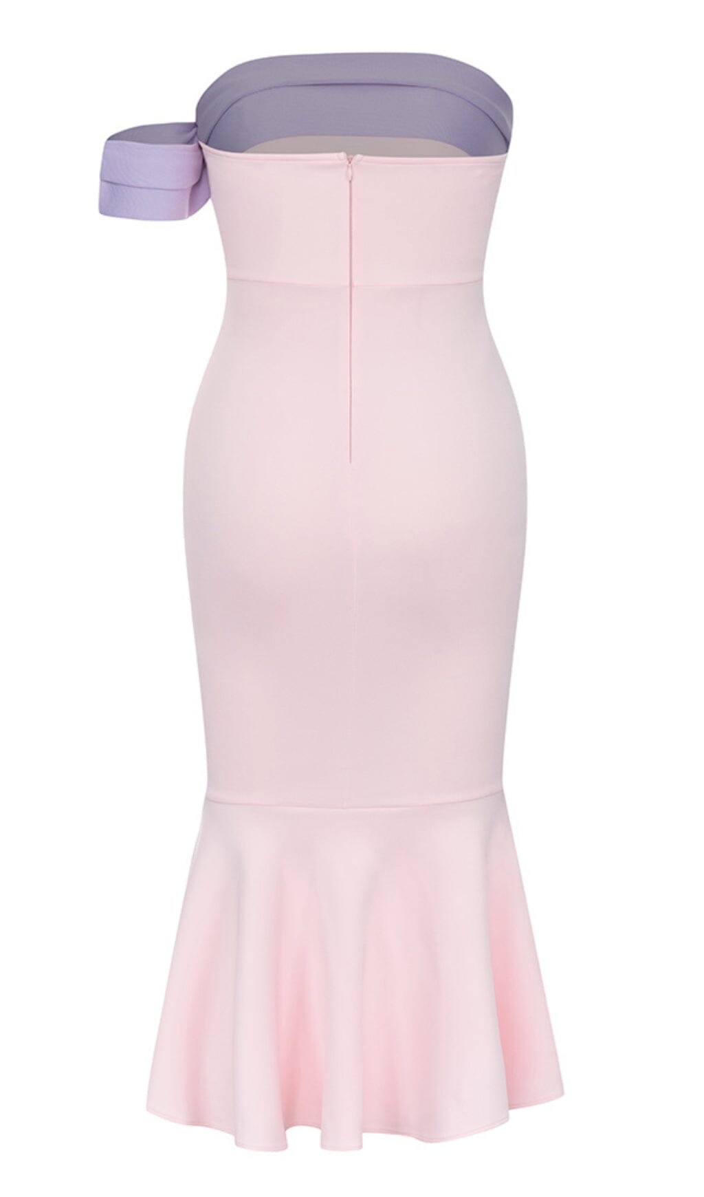 RUFFLE PINK BODYCON MIDI DRESS FOR PARTY