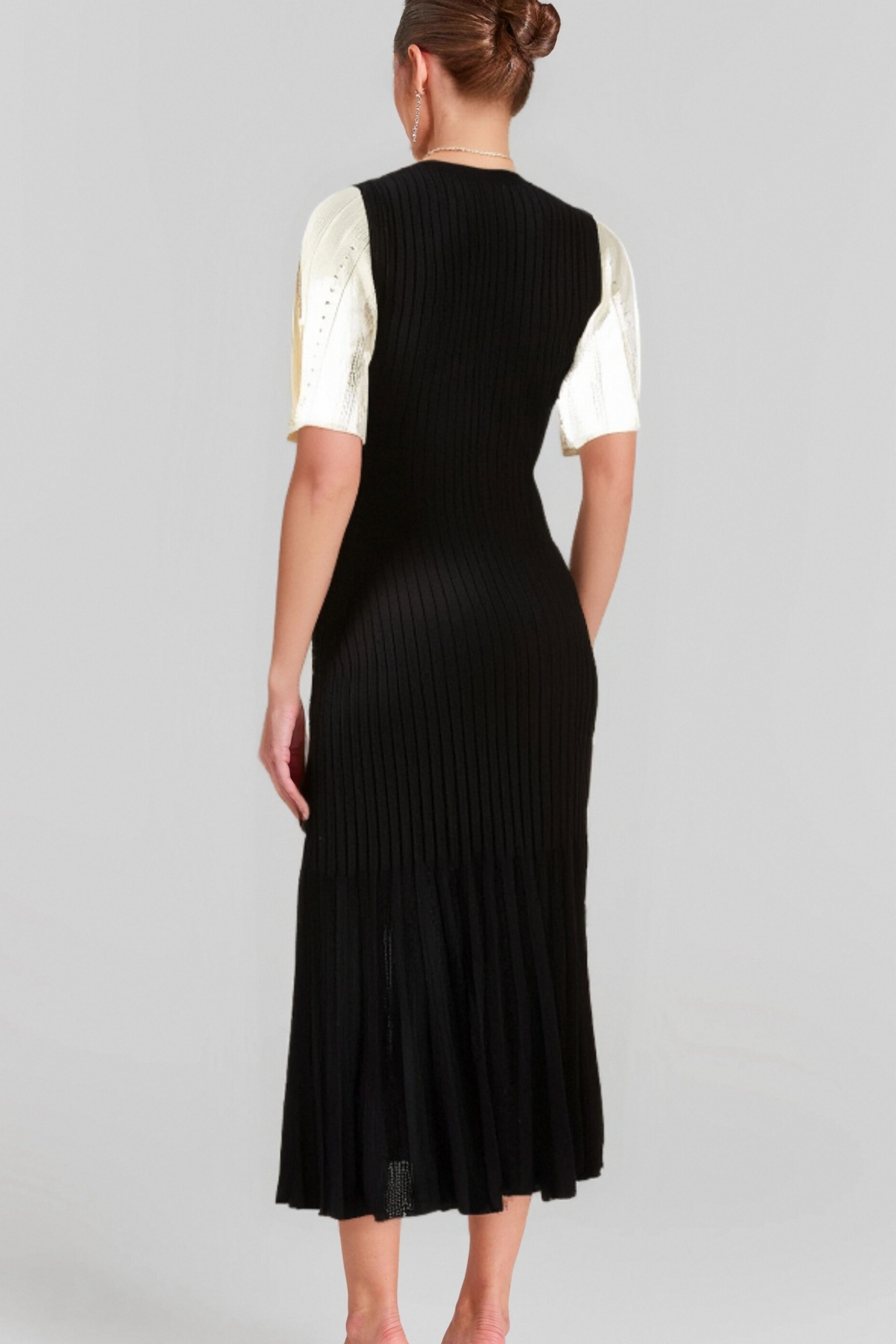 BEULAH KNIT MIDI DRESS, BLACK COCKTAIL