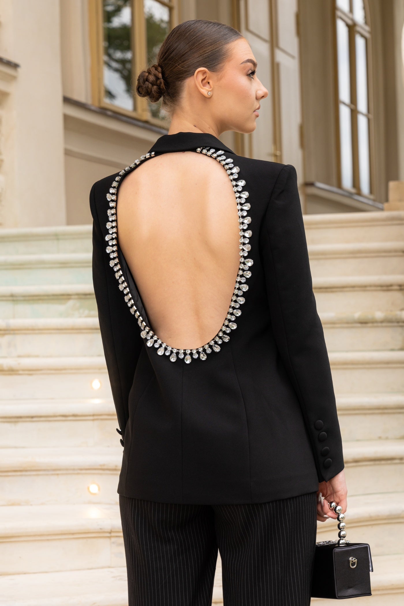 4_4ed4a95f-b79a-4ee6-a010-289d428ff3b8 BACK CUTOUT DIAMOND BLAZER, BLACK - PARTY NIGHT
