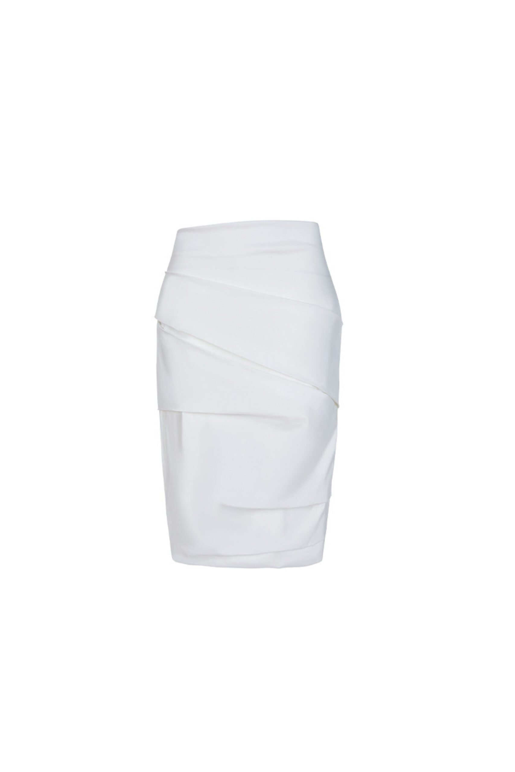 STRAPLESS BANDAGE MIDI DRESS FOR WEDDING GUEST WHITE