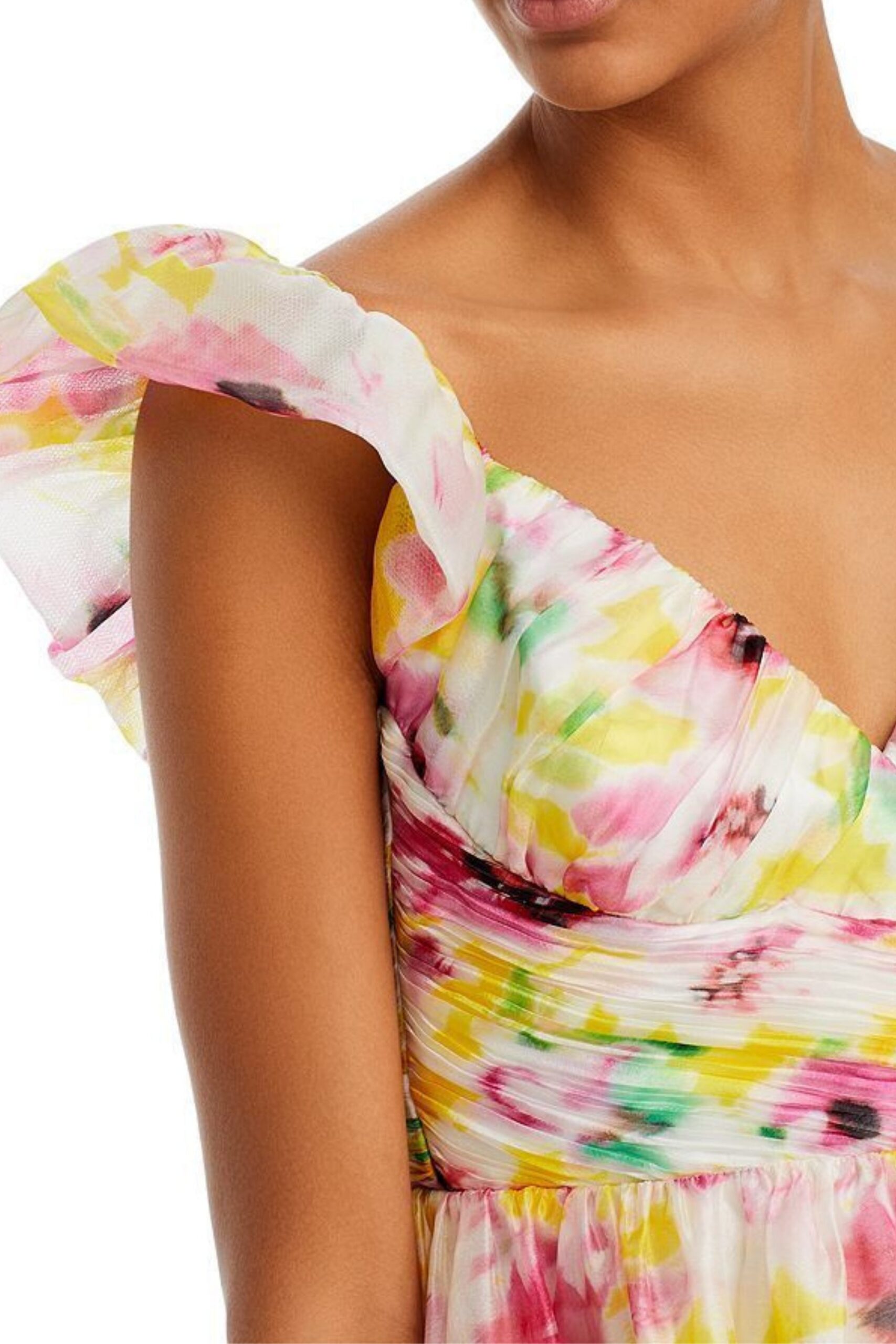 FLORAL V-NECK MINI DRESS FOR PARTY