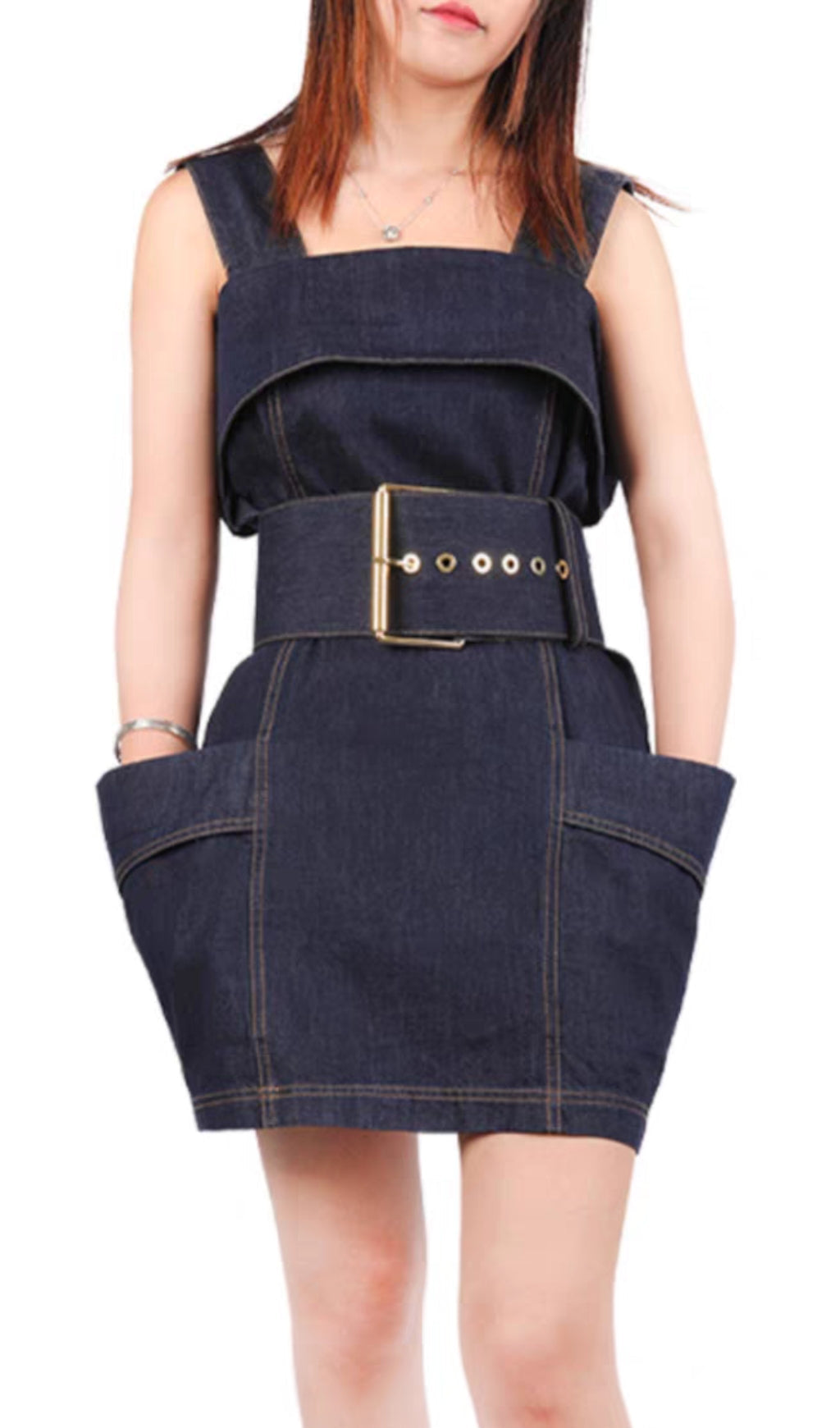 4_875d4fdf-f0ea-4002-a5eb-24402ac367eb RUFFLED DENIM SUSPENDER DRESS, BLUE, CASUAL