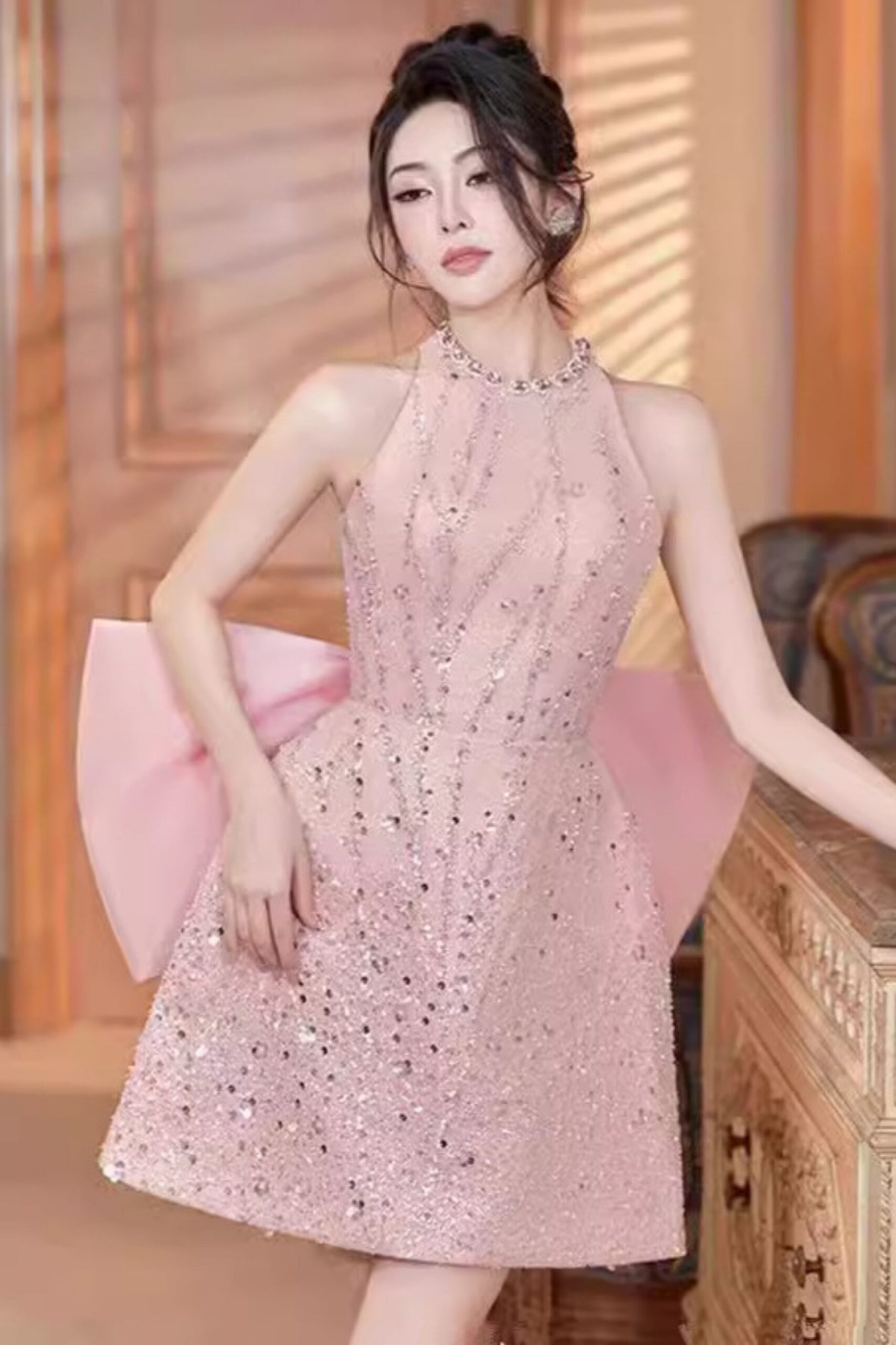 4_8fd48afd-9ede-42c6-abae-b1ec35676637 GLITTER BOW MINI DRESS FOR PARTY NIGHT