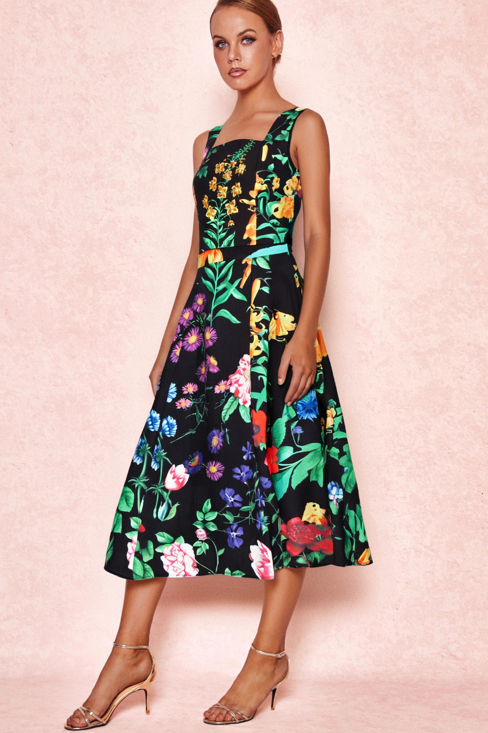 FLOWER PRINT TWO PIECE SET VACATION OUTFIT