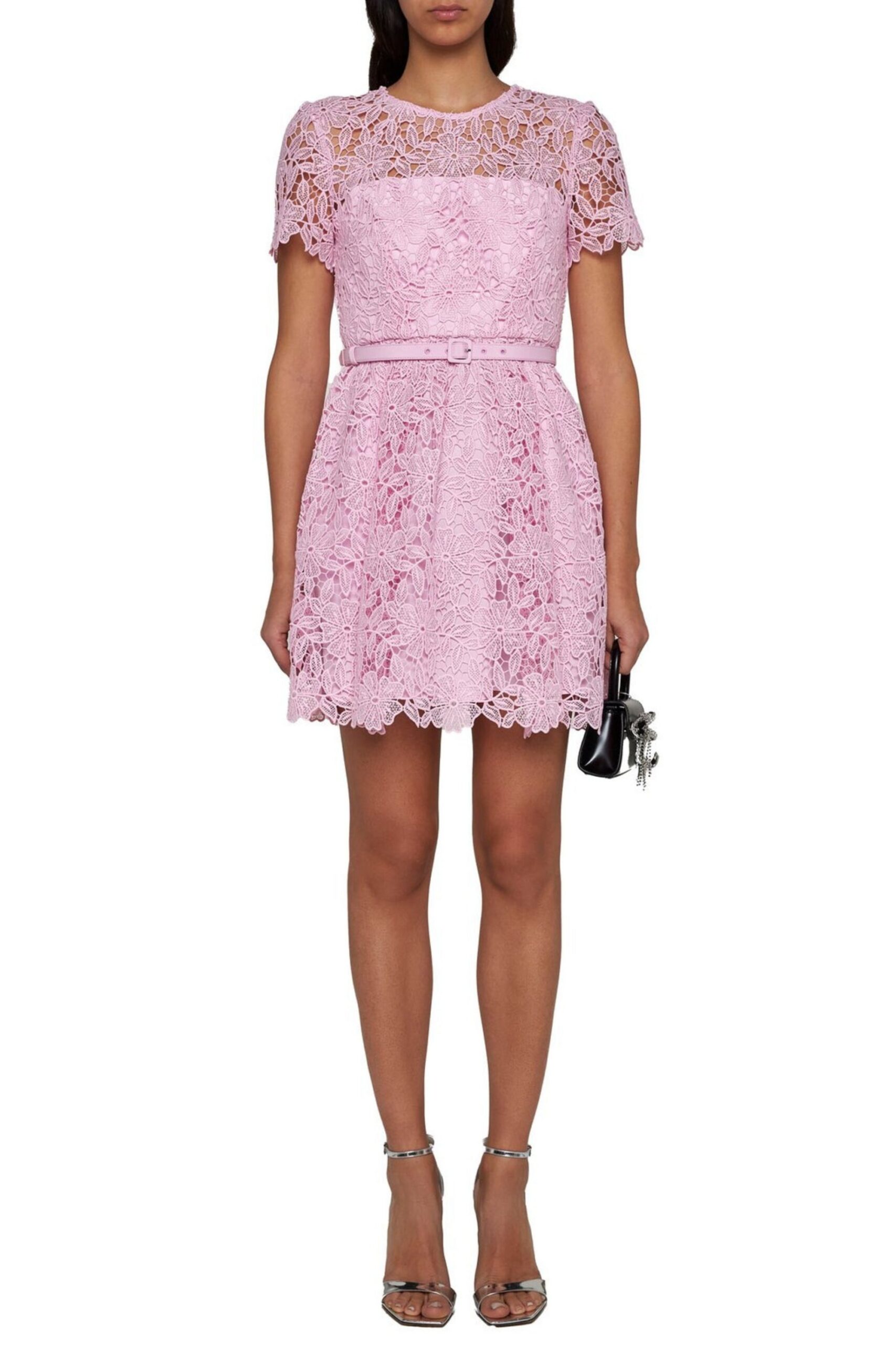LACE PINK MINI DRESS FOR PARTY NIGHT