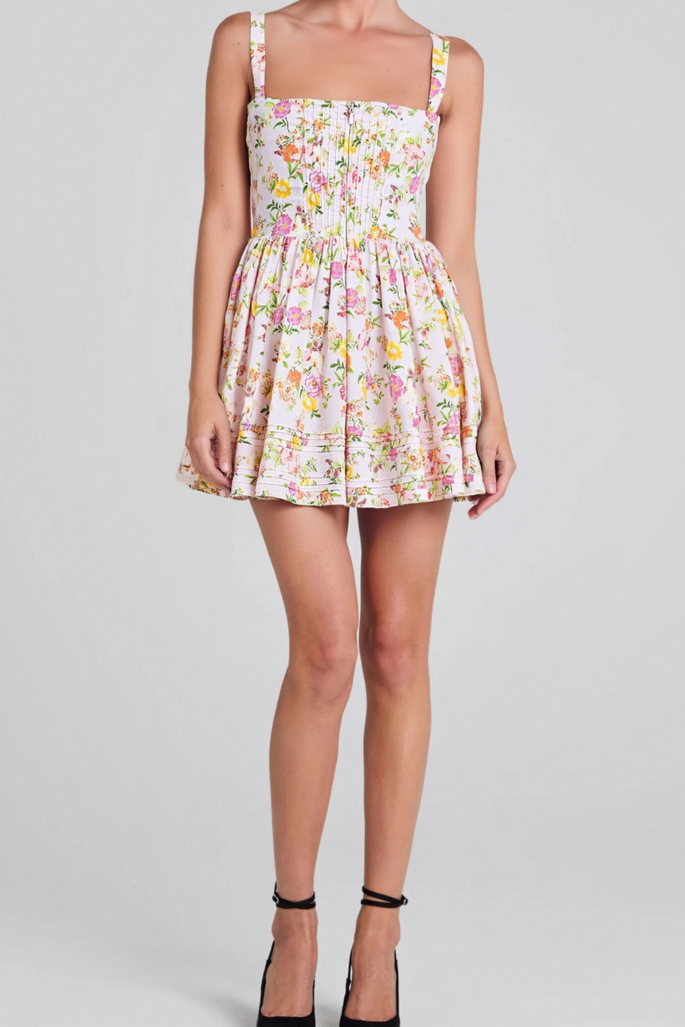 FLORAL COTTON MINI DRESS FOR PARTY