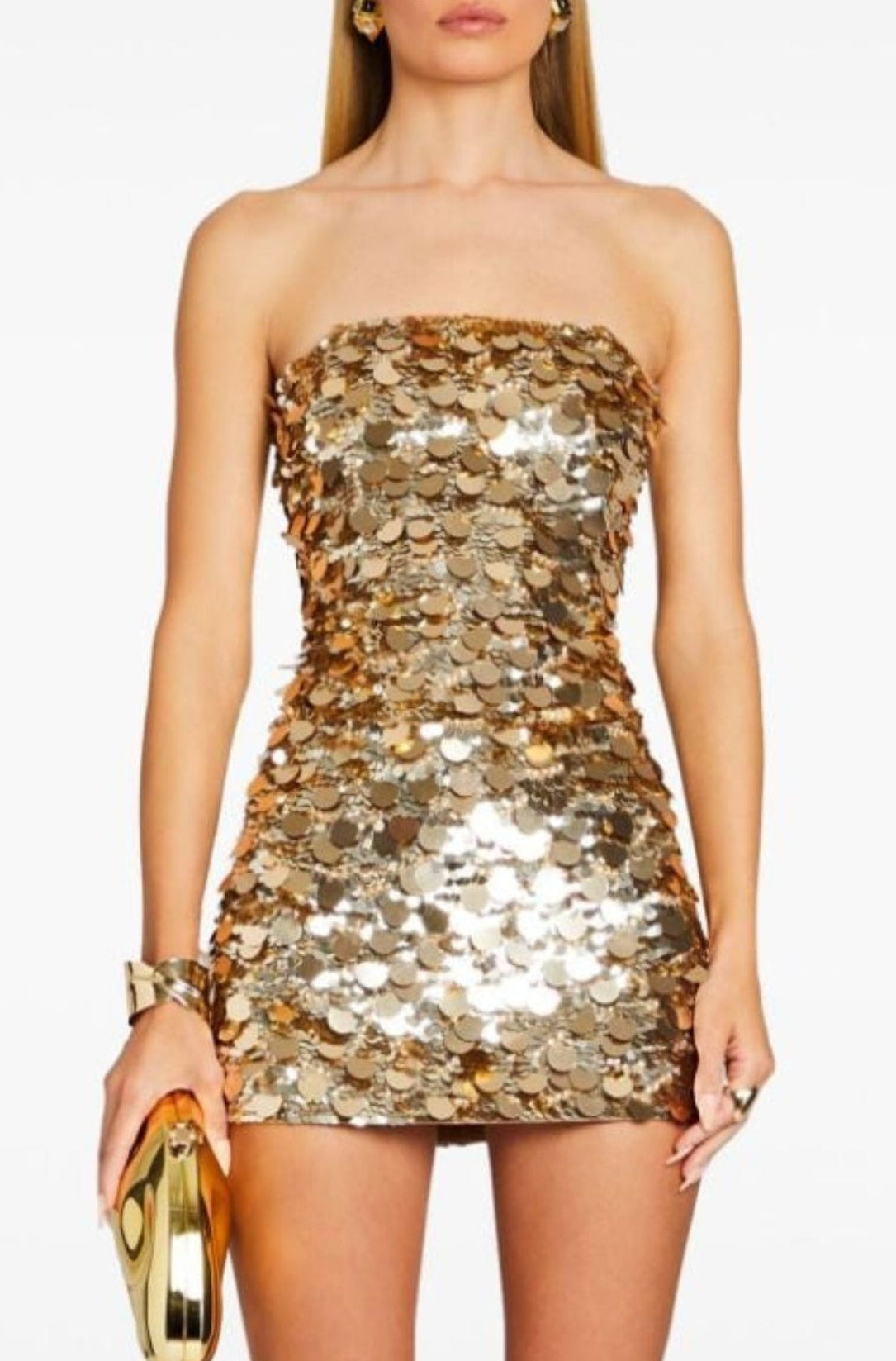SEQUIN STRAPLESS MINI DRESS FOR PARTY NIGHT