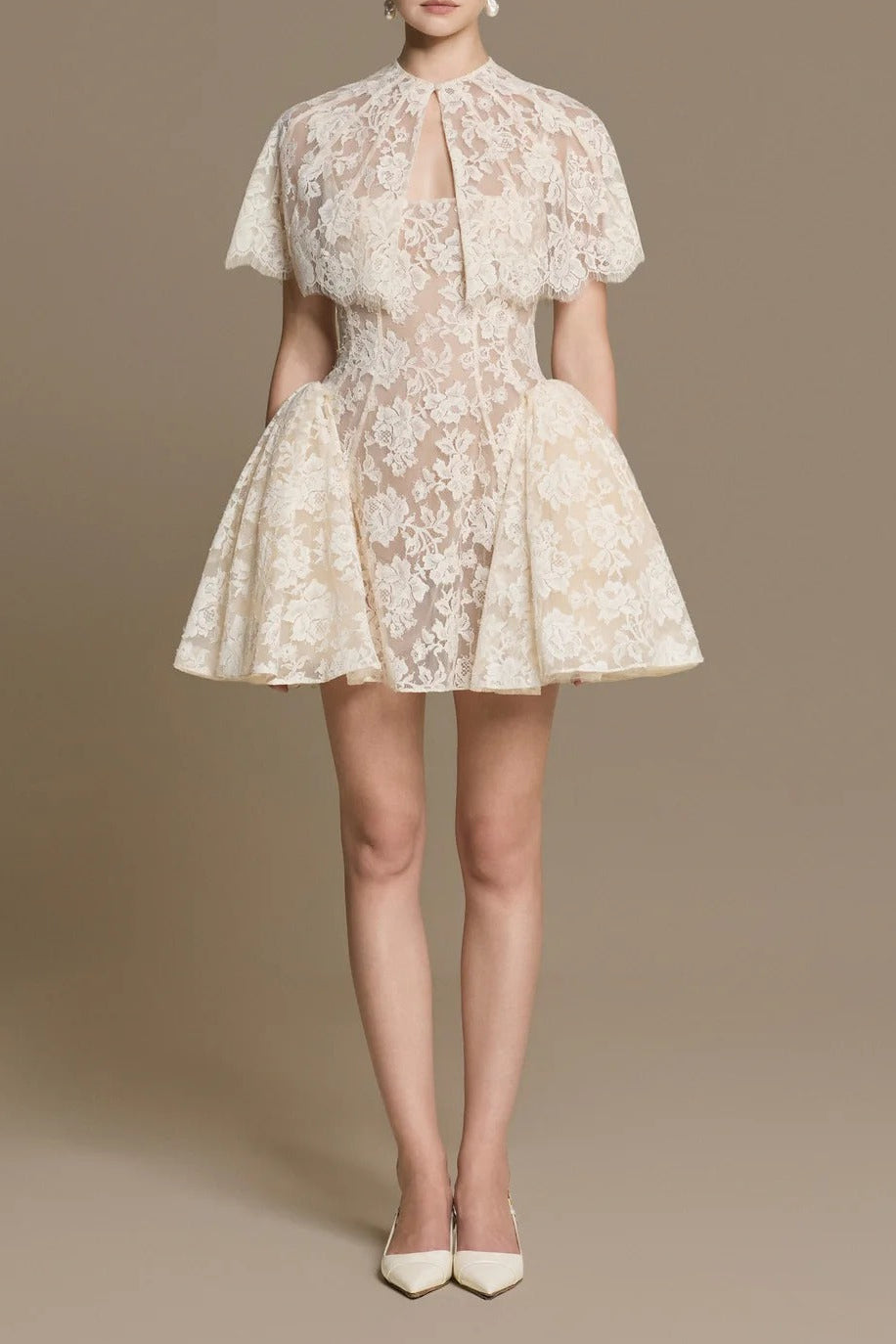 4_aa6e6c1f-4ab0-4b25-89bb-5a30fa5f19a5 WHITE LACE CAPE MINI DRESS FOR WEDDING